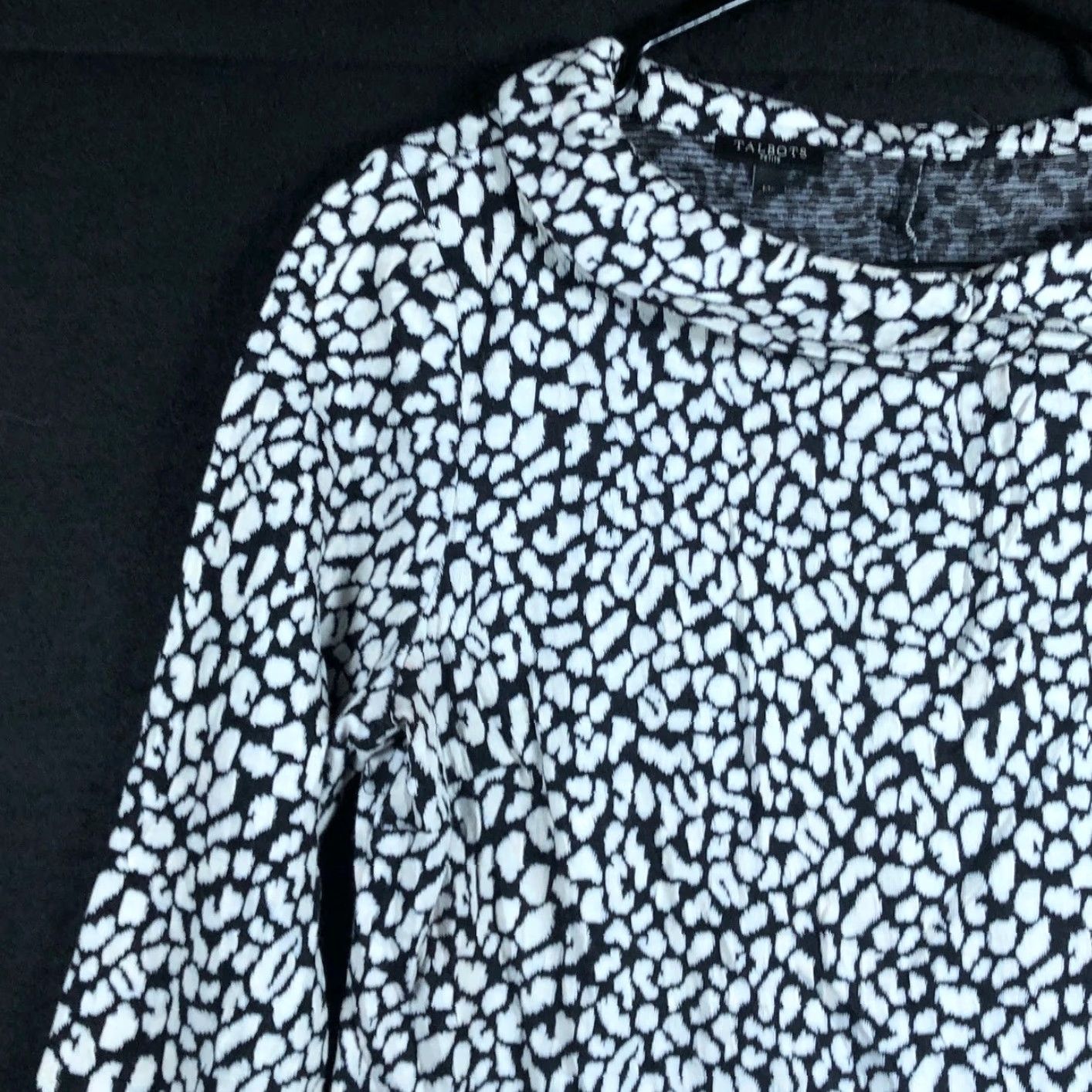 Talbots Talbots Blouse Black White Sabrina Long Sleeve Petite Stretch MP Women’s Shirt Office Workwear Casual Size M / US 6-8 / IT 42-44 - 4 Thumbnail