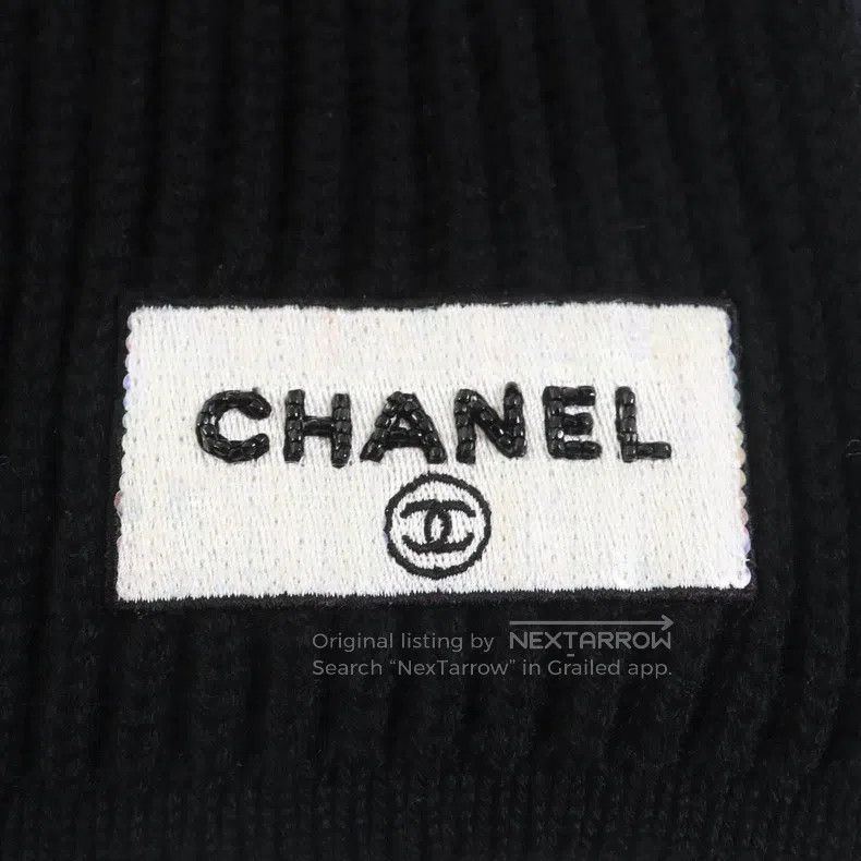 Chanel Chanel Black knitted cashmere scarf Size ONE SIZE - 3 Thumbnail