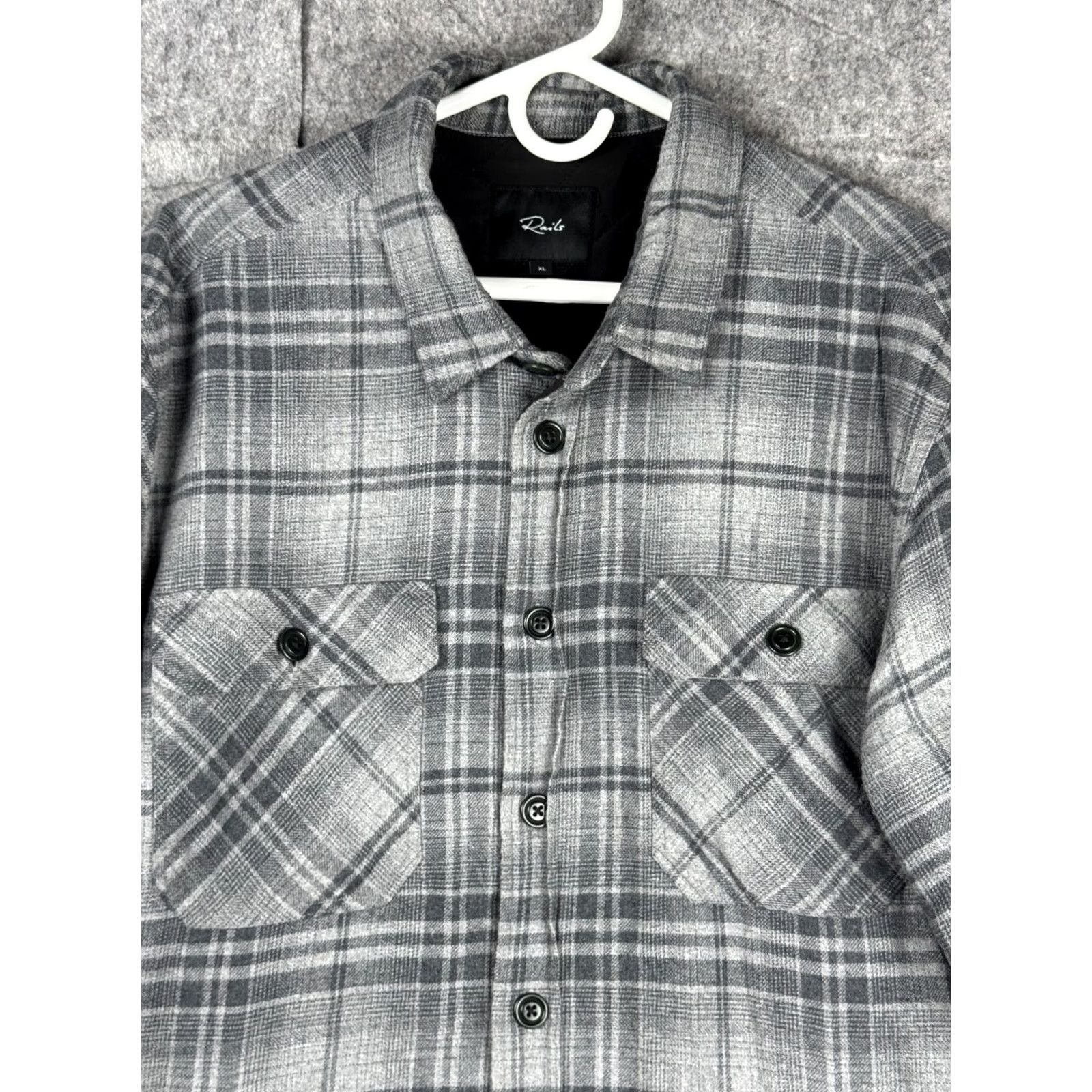 Rails Rails Jacket Shacket Men XL Plaid Flannel Button Lined Worthing Shadow Size US XL / EU 56 / 4 - 3 Thumbnail