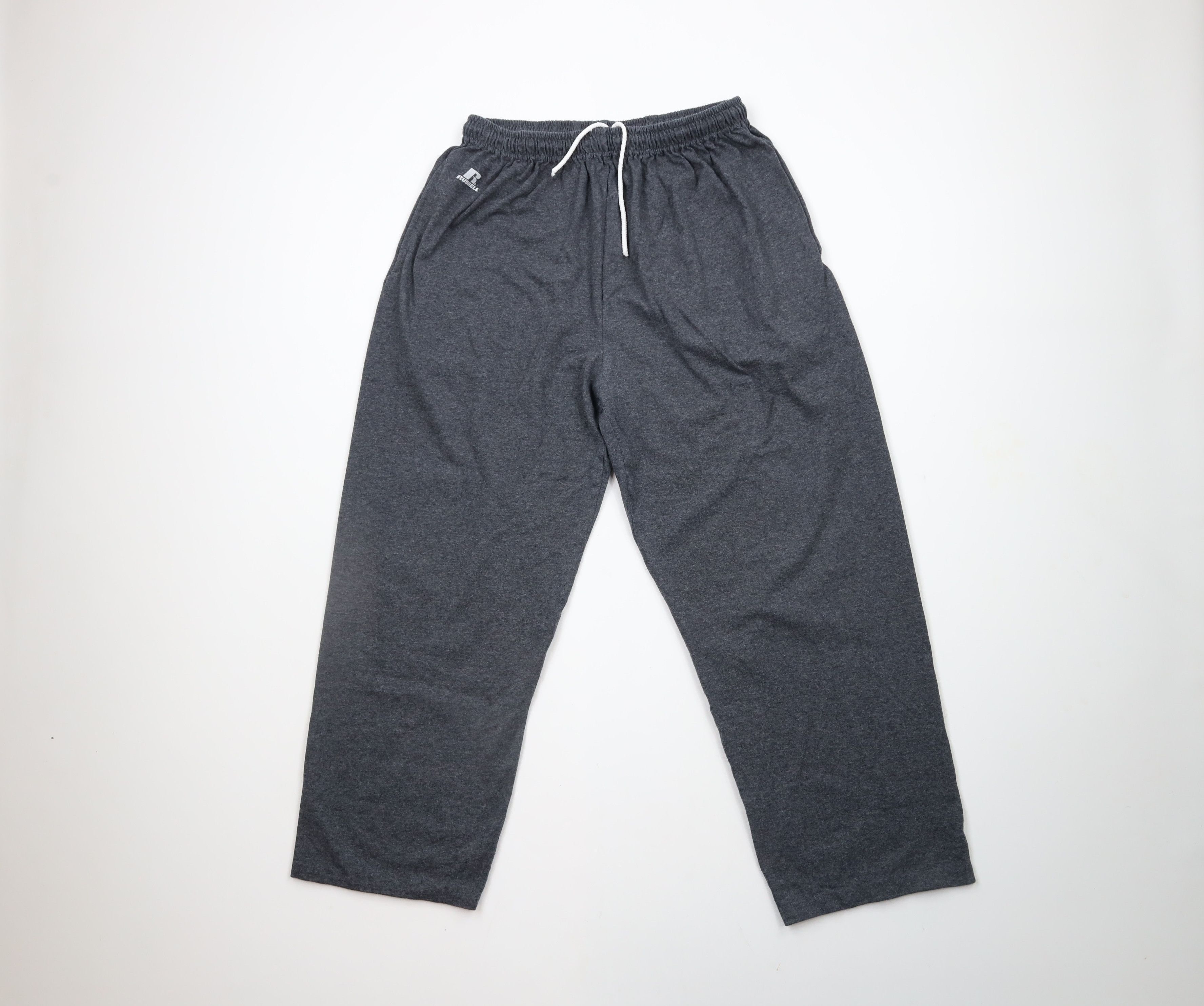Russell Athletic × Vintage Vintage Russell Athletic Spell Out Wide Leg Sweatpants Gray Size US 34 / EU 50 - 1 Thumbnail