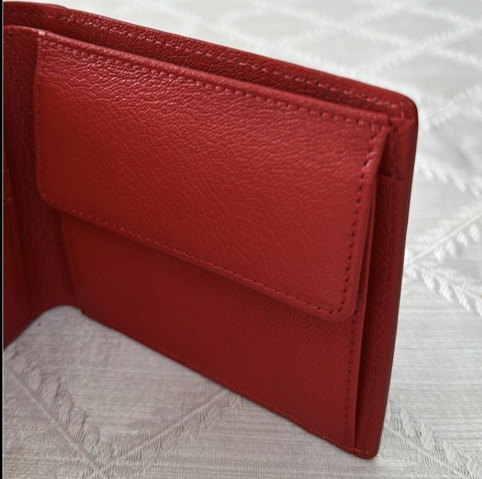 Japanese Brand hide k 1896 RFID Blocking Bifold Leather Red Wallet Size ONE SIZE - 7 Thumbnail