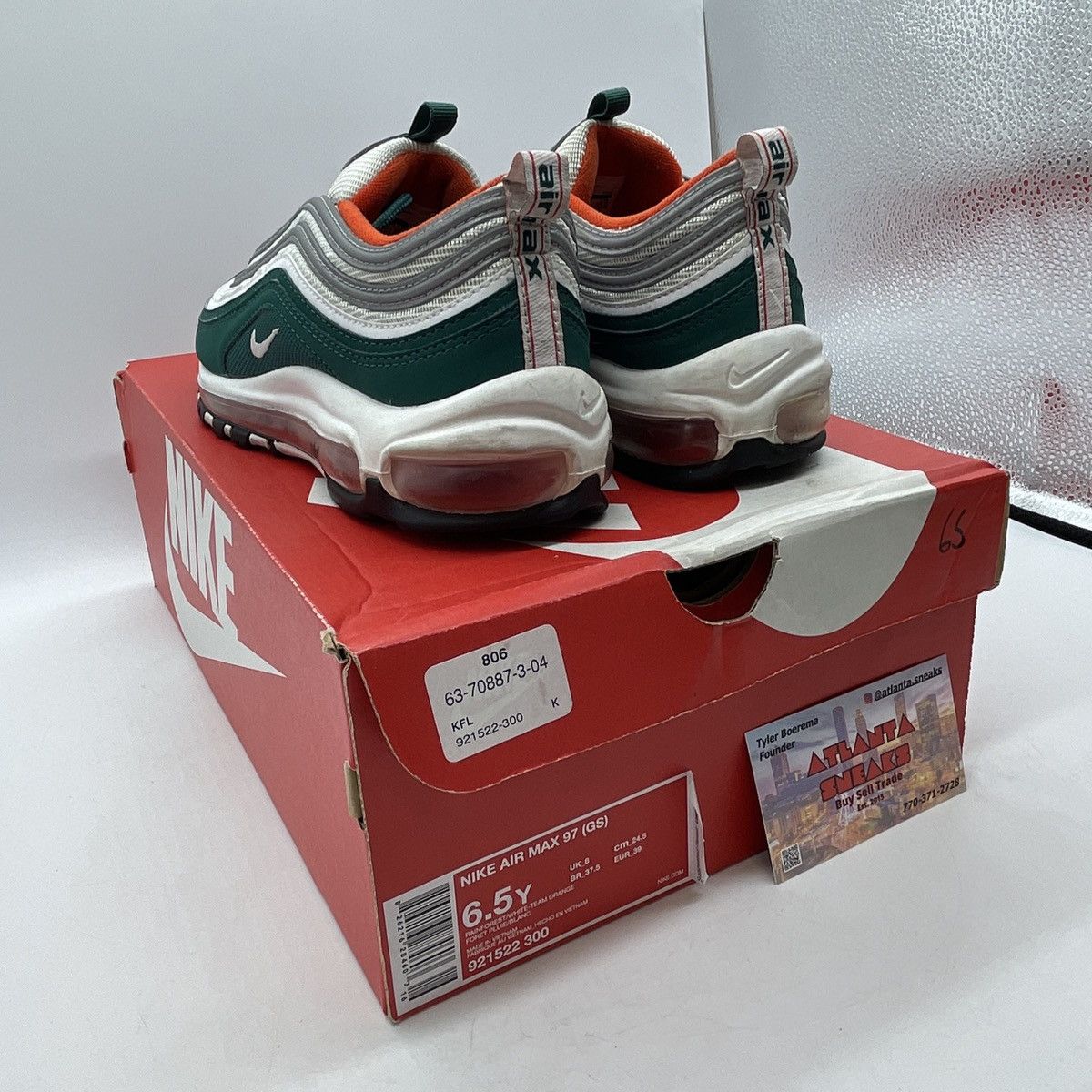 Nike Air max 97 Miami dophins Size US 6.5 / EU 39-40 - 4 Thumbnail