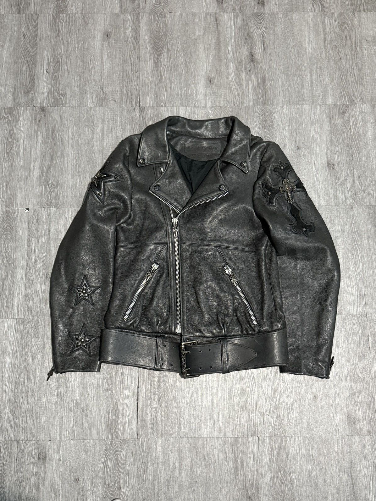Chrome Hearts RARE 1 of 1 Vintage Chrome Hearts Leather Cross Star Jacket Size US M / EU 48-50 / 2 - 2 Thumbnail