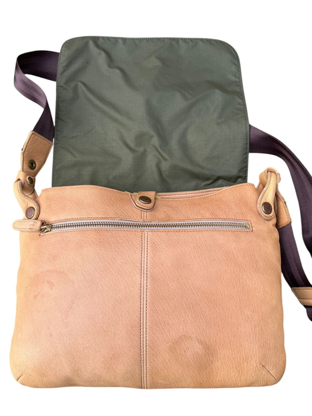 Leather Vintage CASAR Japan Muddy Faded Patina Leather Bag Sling Size ONE SIZE - 8 Thumbnail