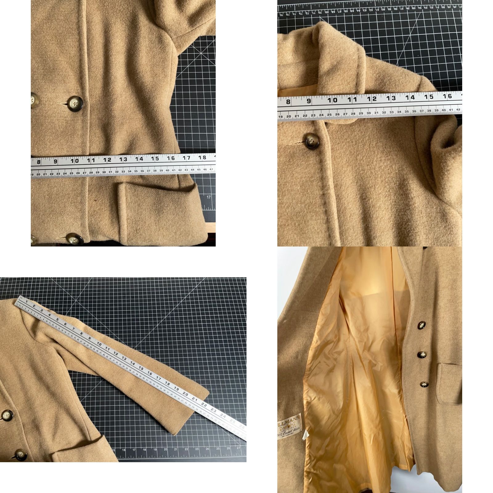 Camel VINTAGE Ullmann Camel Hair Double Breasted Belted Trench Coat Women's 6 / Small Beige Coat Size M / US 6-8 / IT 42-44 - 8 Thumbnail