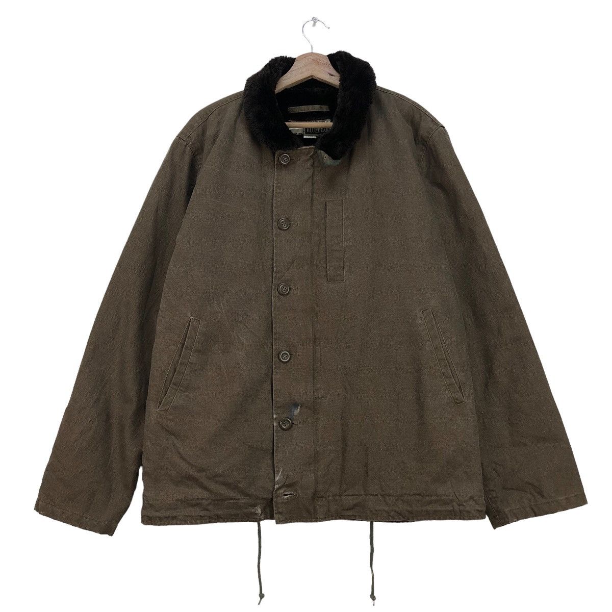 Authentic US Navy A-2 Military Deck Jacket, Large (1942-1944), Men's Size L, Vintage unclear Khaki type Vintage Second Hand