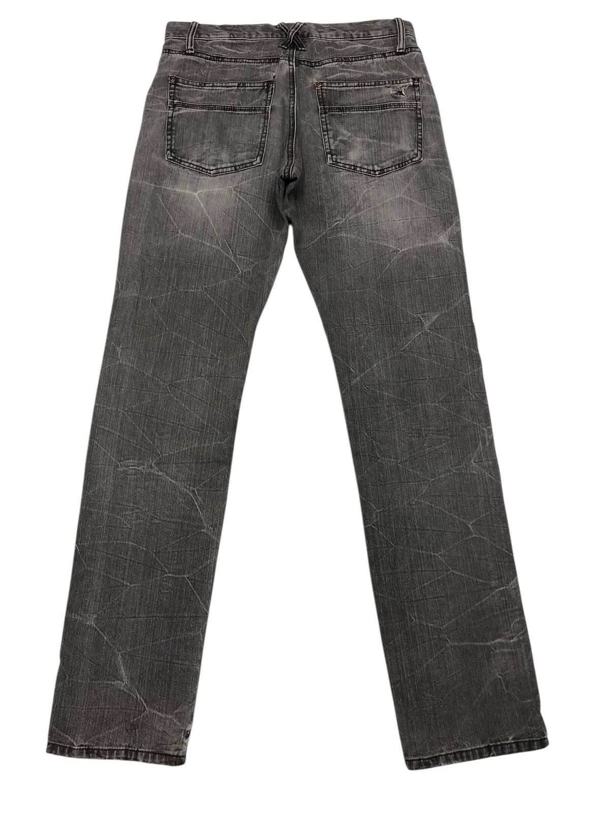 Tornado Mart 🔥JAPANESE BRAND WHISKER CRACK WASH FADED GREY DISTRESS JEANS Size US 30 / EU 46 - 7 Thumbnail