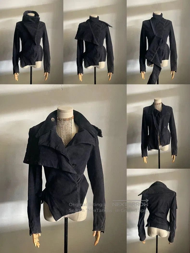 Ann Demeulemeester Ann Demeulemeester Leather Jacket with Scarf Hem. Size US XS / EU 42 / 0 - 1 Thumbnail