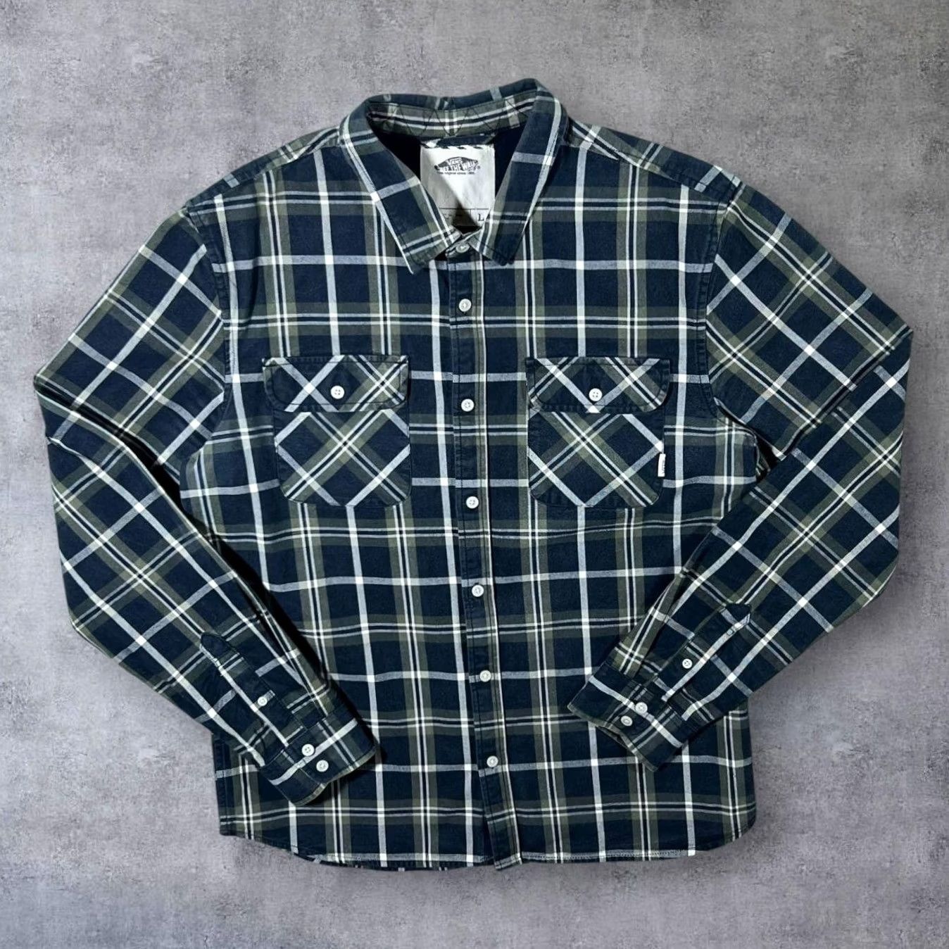 Vans Vans Off The Wall Skater Plaid Check Long Sleeve Heavy Cotton Shirt Large Mens Size US L / EU 52-54 / 3 - 2 Thumbnail