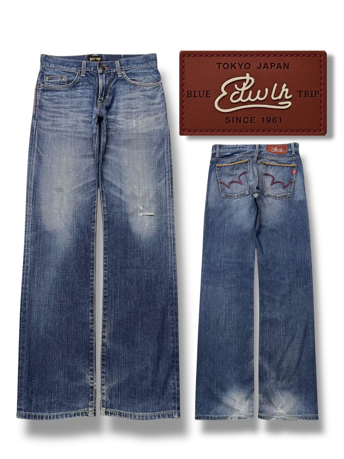 Edwin Vintage Edwin Blue Trip Japan - Faded Wash, Distressed Denim Size US 32 / EU 48 - 1 Thumbnail