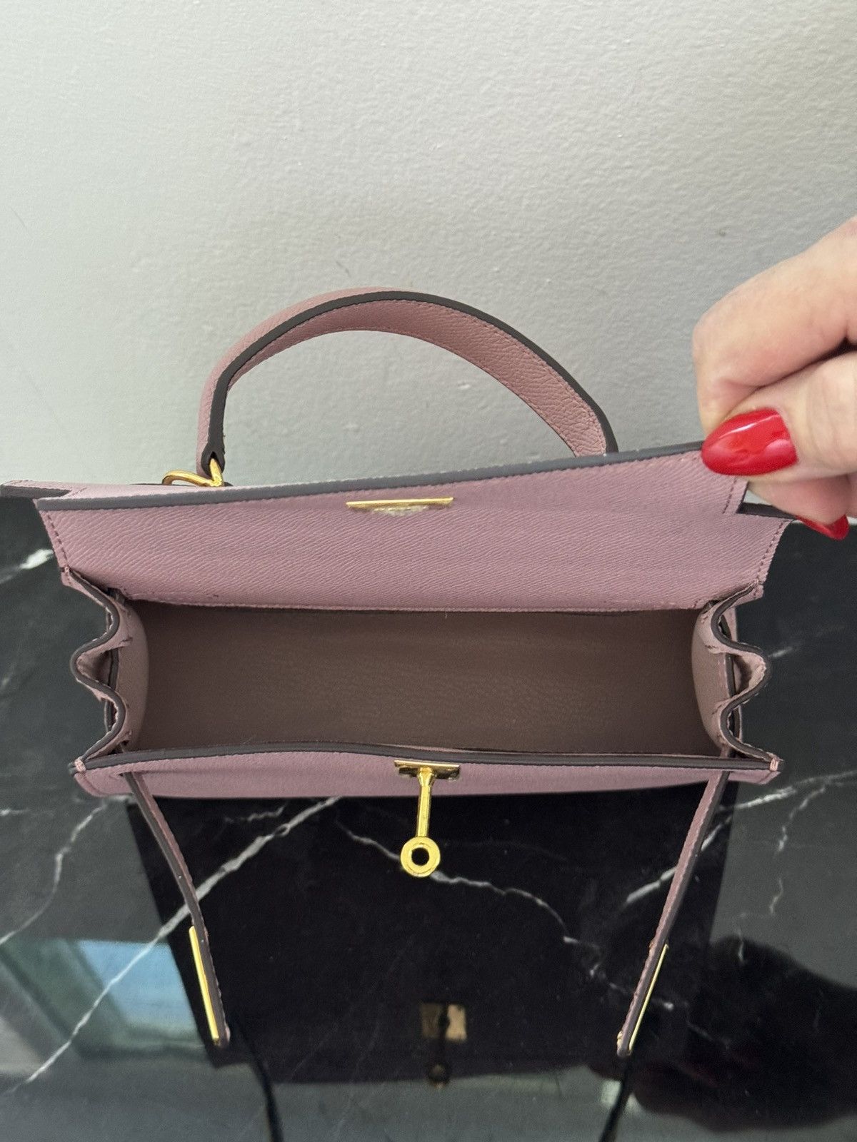 Other Mauve “Kelly-Style” Top Handle Bag Size ONE SIZE - 13 Thumbnail