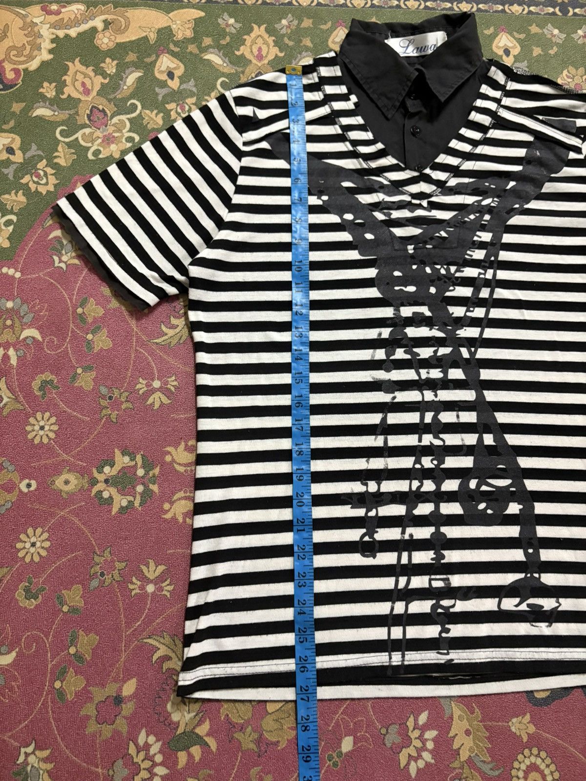 If Six Was Nine Japanese Brand Lawa Striped Double Layer Polo Tee Size US M / EU 48-50 / 2 - 7 Thumbnail