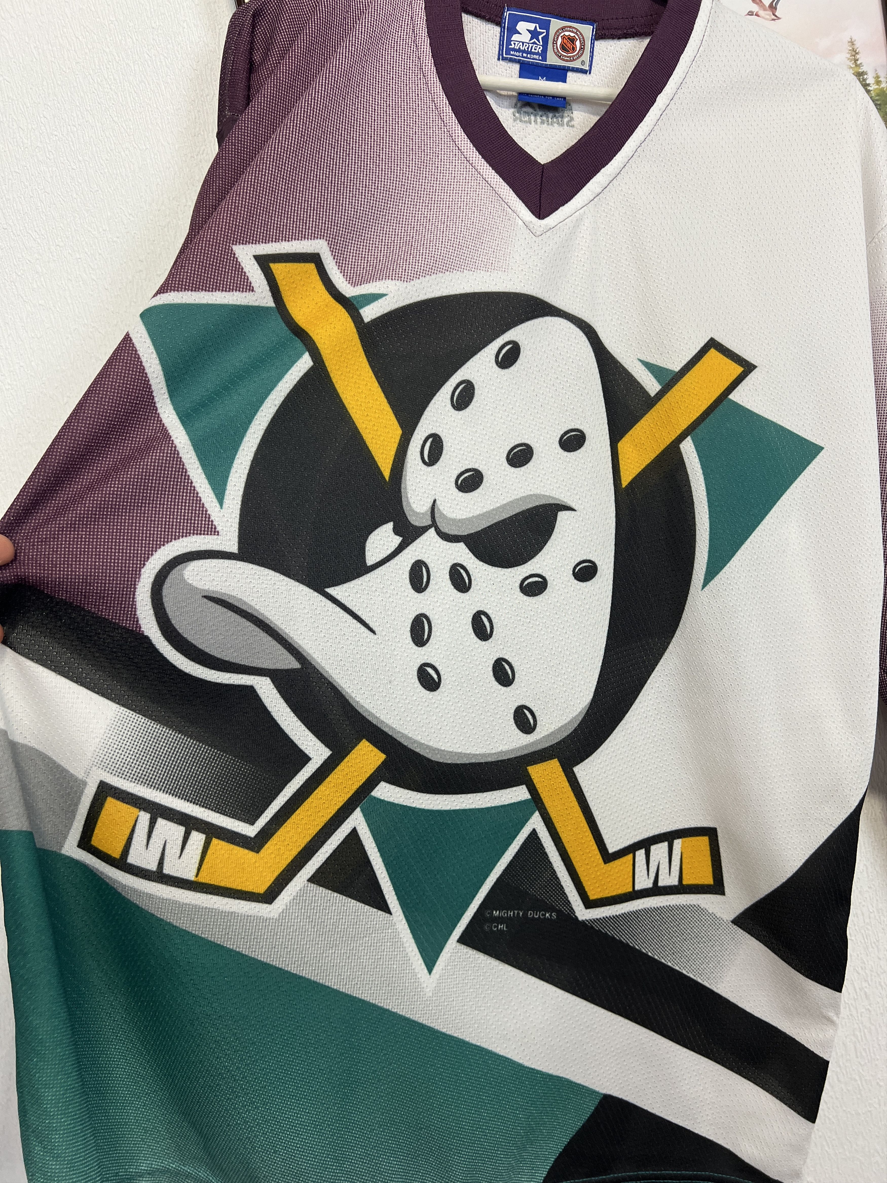 Starter Vintage 90's Anaheim Mighty Ducks Hockey Jersey NHL Trikot Size US M / EU 48-50 / 2 - 3 Thumbnail