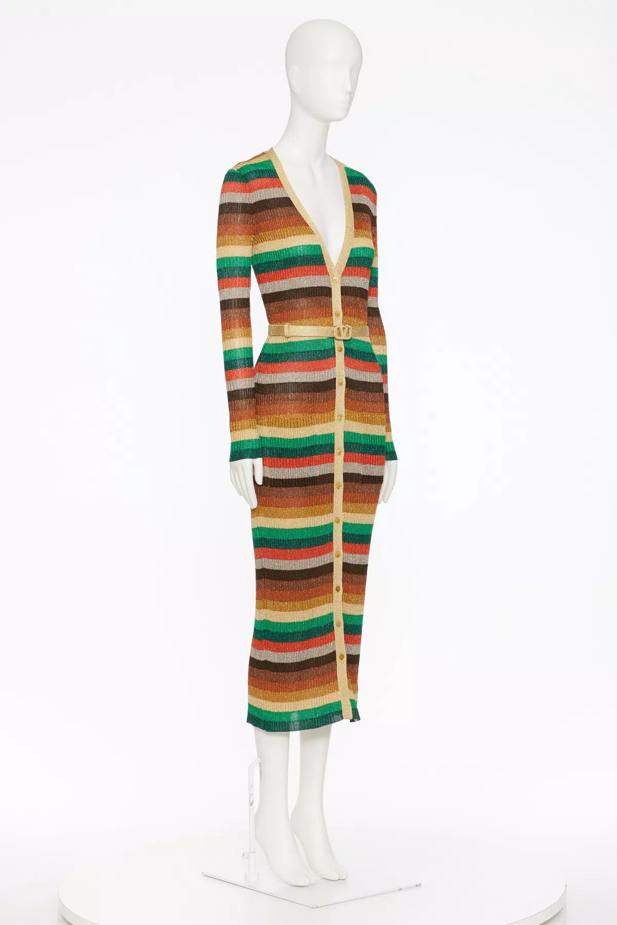 Valentino o1s1wg111125 Jacquard Lurex Cardigan in Multicolor Size S / US 4 / IT 40 - 3 Thumbnail