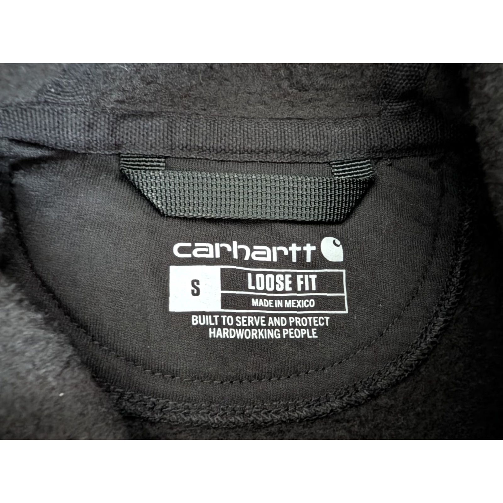 Carhartt EUC Carhartt Hoodie Mens Small Black Fleece Midweight Relaxed Pullover K121 Totalworx Size US S / EU 44-46 / 1 - 5 Thumbnail