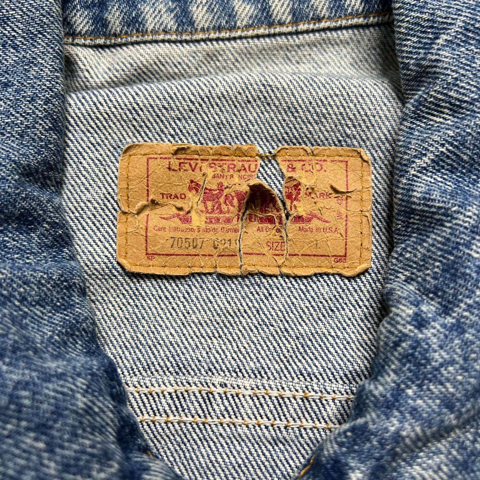 Levi's Vintage Levi’s 70507 Acid Wash Denim Trucker Jacket USA L Size US L / EU 52-54 / 3 - 3 Thumbnail