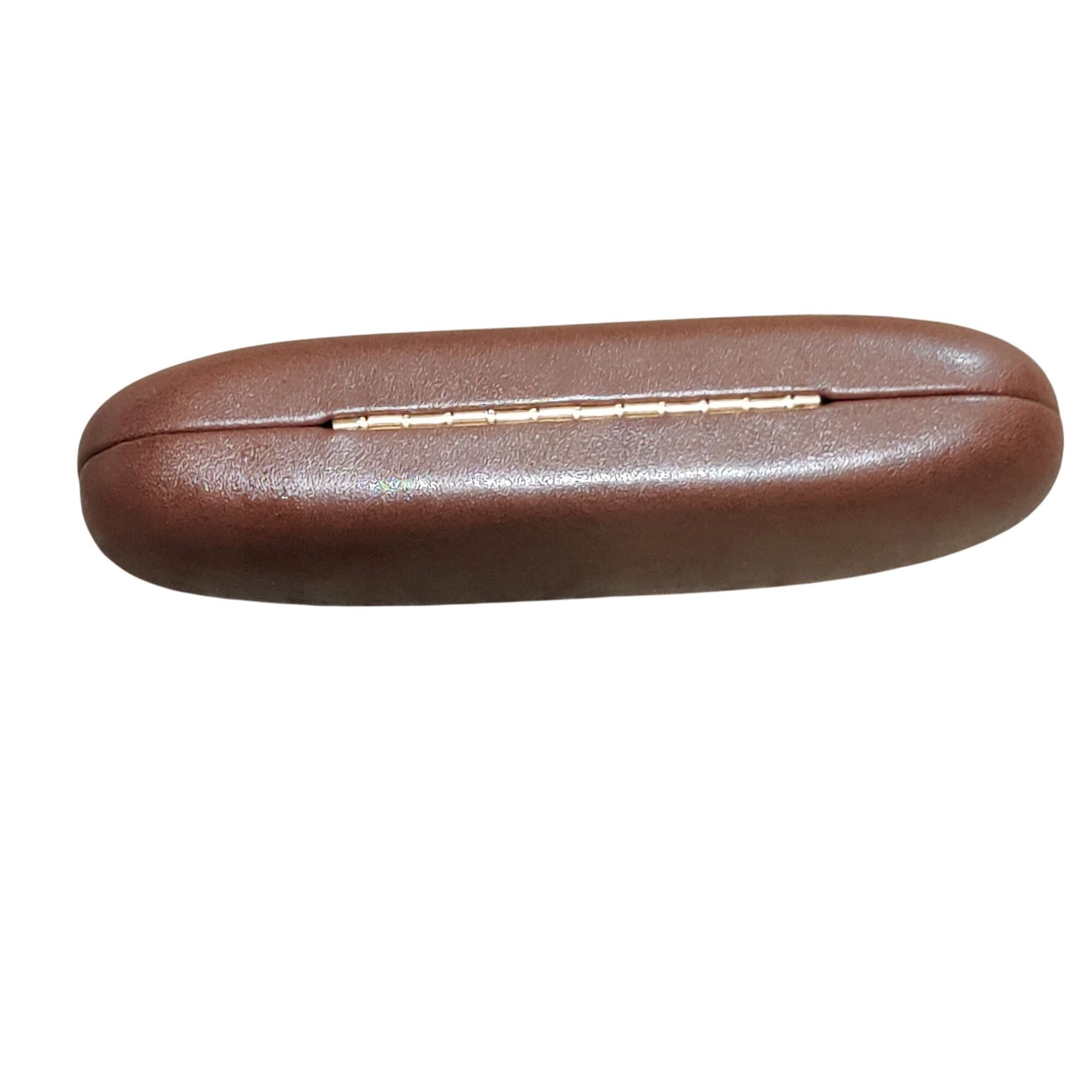 Other Brown Eyeglass Case Structured Clamshell Hard Shell Glasses Size ONE SIZE - 5 Thumbnail