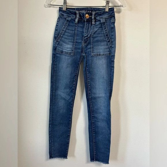 American Eagle Outfitters American Eagle Hi-Rise Cropped Jeans Size 24" / US 00 / IT 34 - 1 Thumbnail