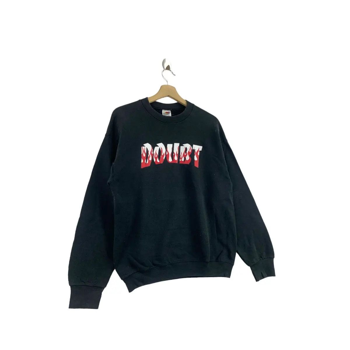 Vintage Vintage DOUBT Skateboard Print Fruit Of The Loom Black Size US M / EU 48-50 / 2 - 2 Thumbnail