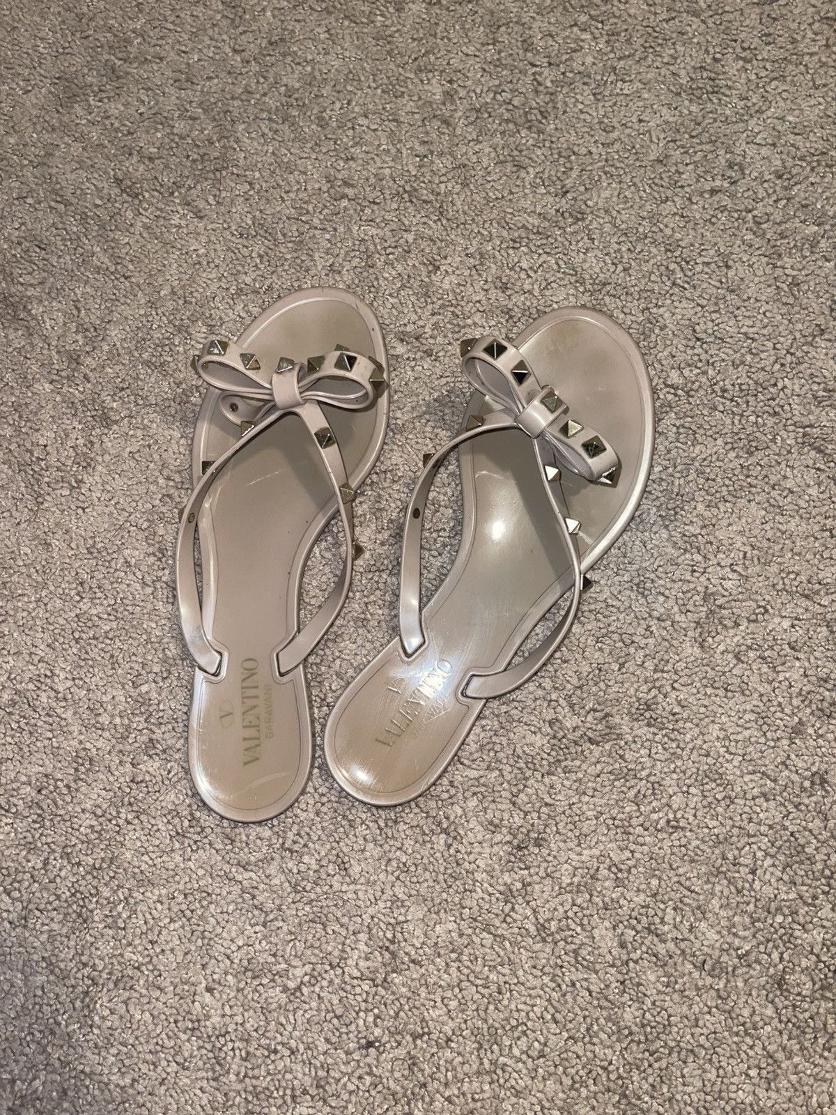 Valentino Valentino Rockstud Rubber Slippers Size US 10 / IT 40 - 6 Thumbnail