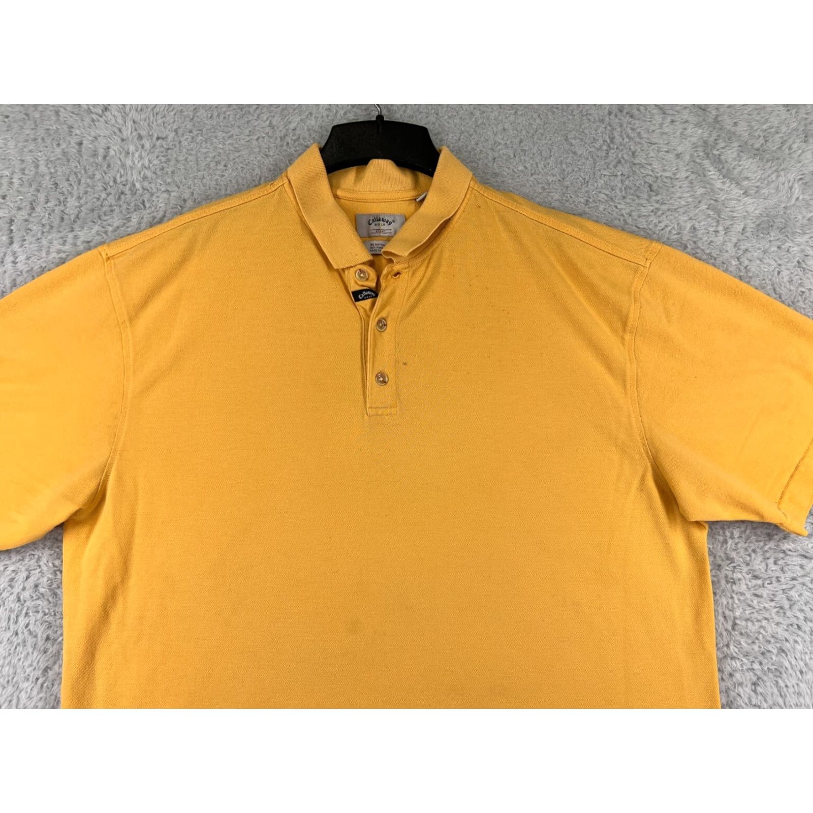 Callaway Callaway Golf Polo Shirt Mens XL Yellow Short Sleeve Knit 100% Cotton Regular Fit Shirt Men’s Golf Polo Size US XL / EU 56 / 4 - 4 Thumbnail