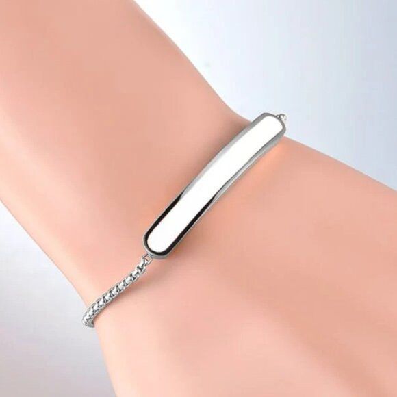 Other Stainless Steel White Glaze Chain Bracelet Size ONE SIZE - 2 Thumbnail