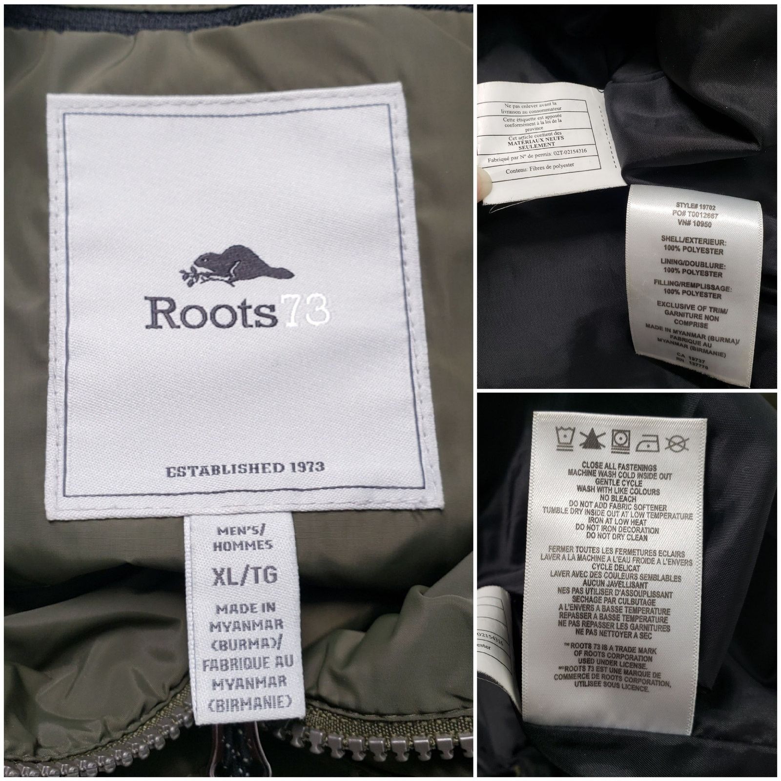 Roots Roots 73 Diamond Quilted Jacket Mens XL Olive Green Zip Size US XL / EU 56 / 4 - 25 Thumbnail