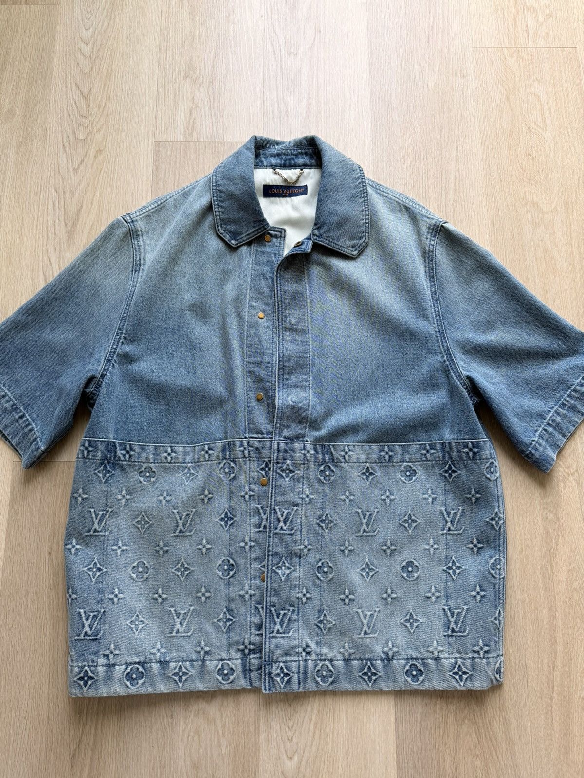 Louis Vuitton Louis Vuitton short sleeve denim workwear shirt Size US L / EU 52-54 / 3 - 2 Thumbnail
