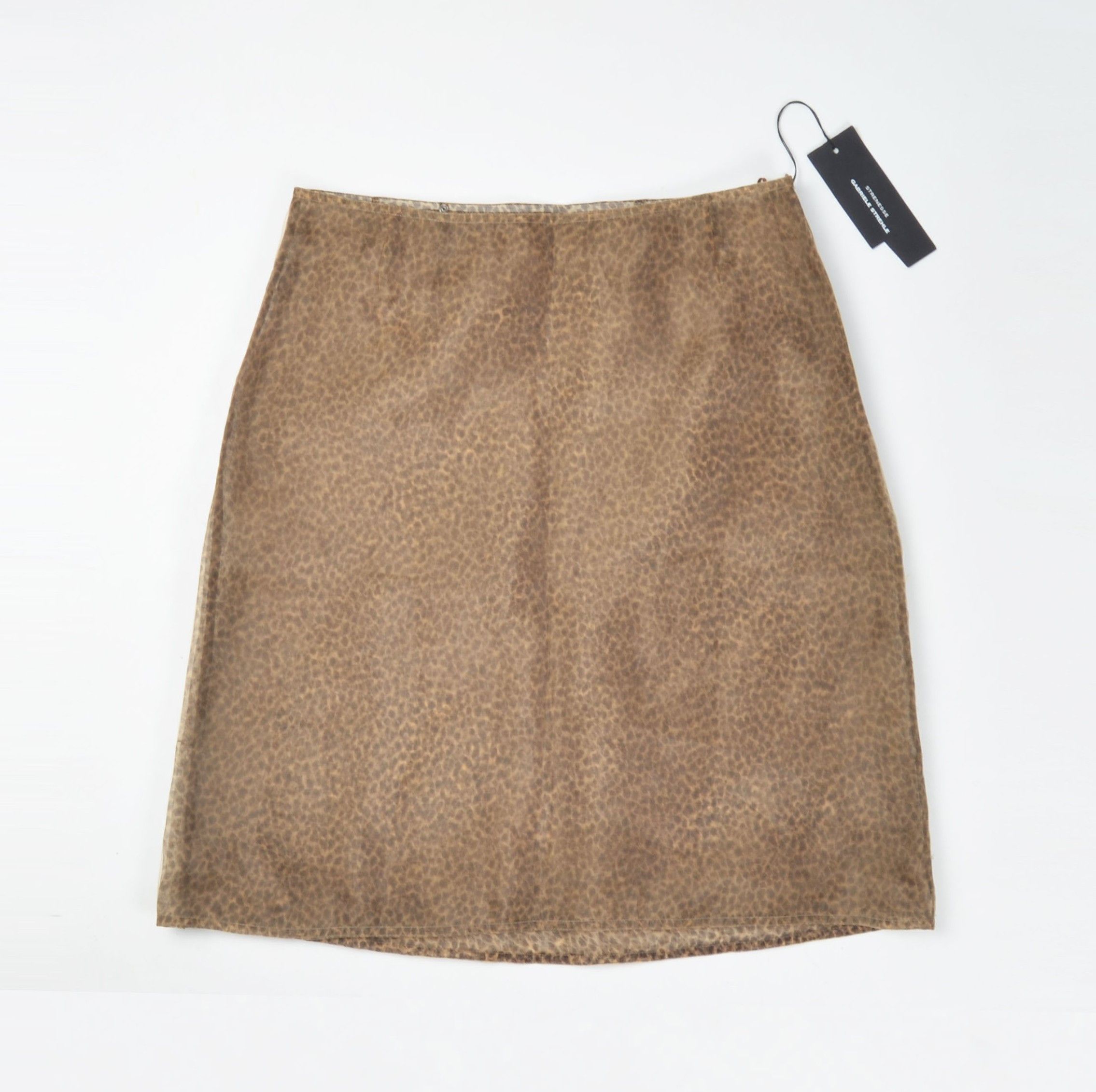 STRENESSE Strenesse Gabriele Strehle 90's Leopard Glam Mesh Skirt Size 31" - 4 Thumbnail
