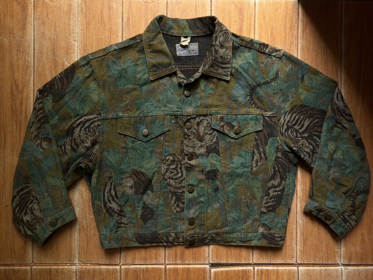 Kenzo 90’s vintage KENZO jeans tiger All over print jacket Size L / US 10 / IT 46 - 1 Thumbnail
