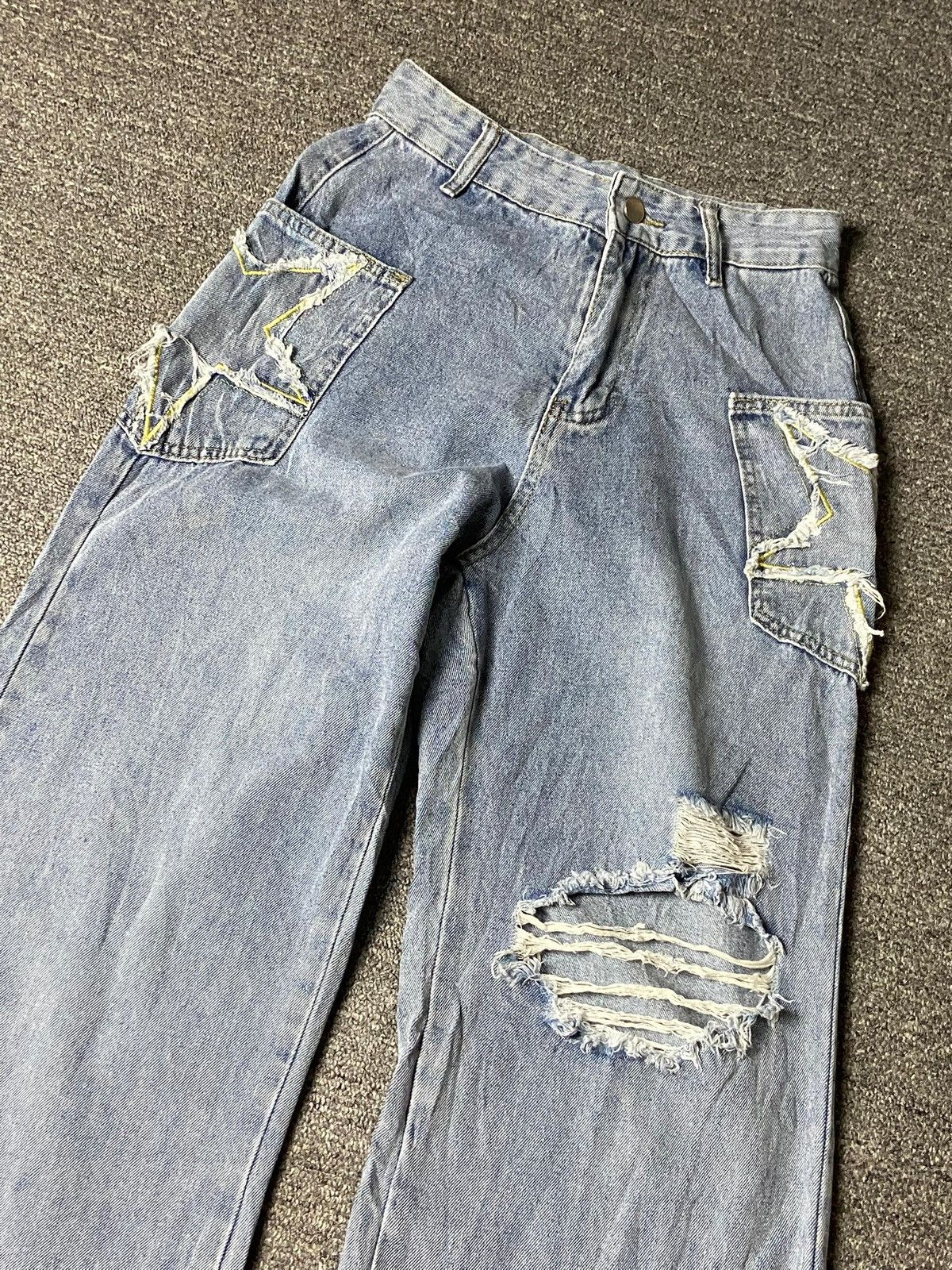 Japanese Brand ROMWE Brand Distressed Denim Ripped Jeans (158) Size 25" / US 0 / IT 36 - 9 Thumbnail