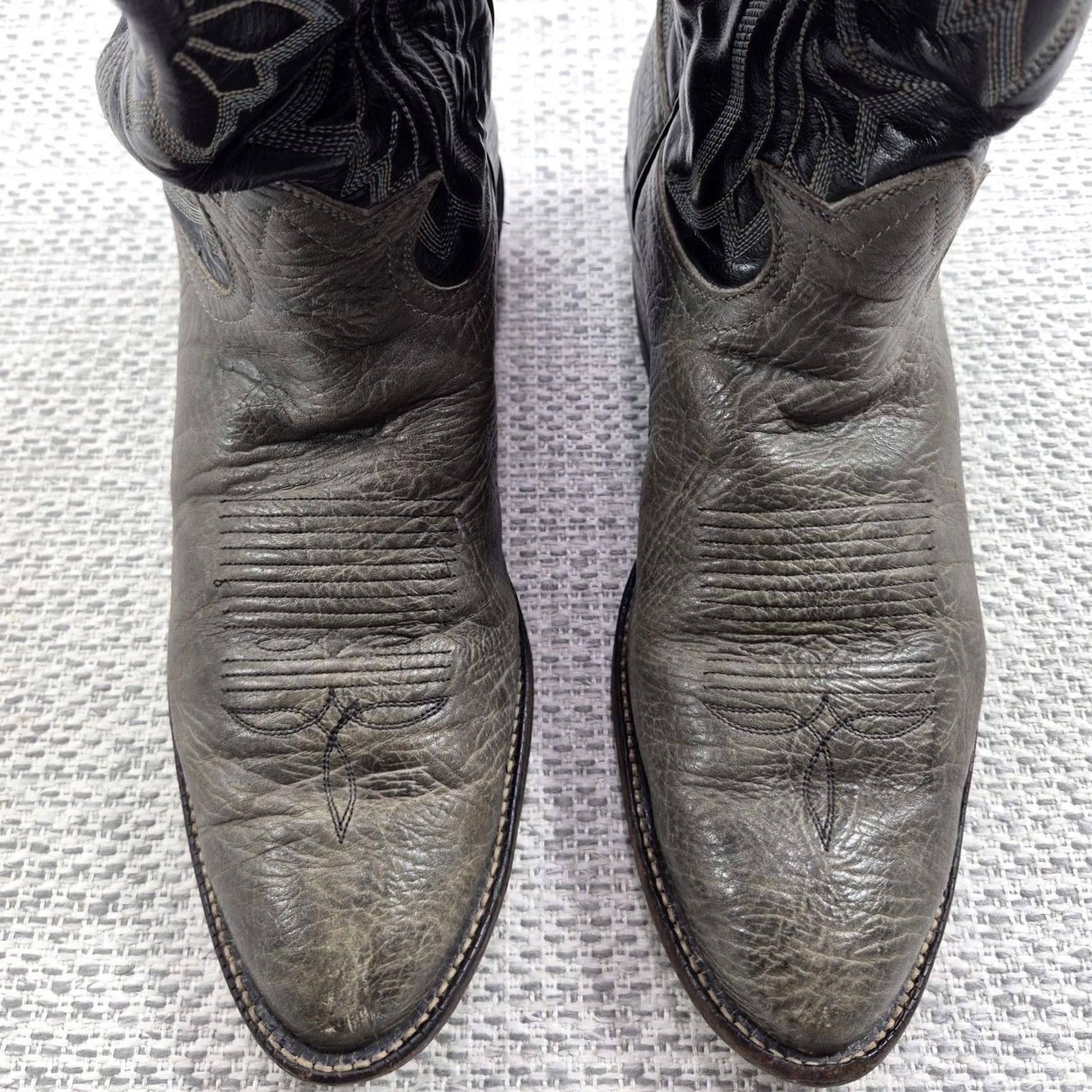 Tony Lama Tony Lama Boots Mens Size 10.5 D Gray Leather Western Cowboy Pointed Toe 6700 Size US 11 / EU 44 - 4 Thumbnail