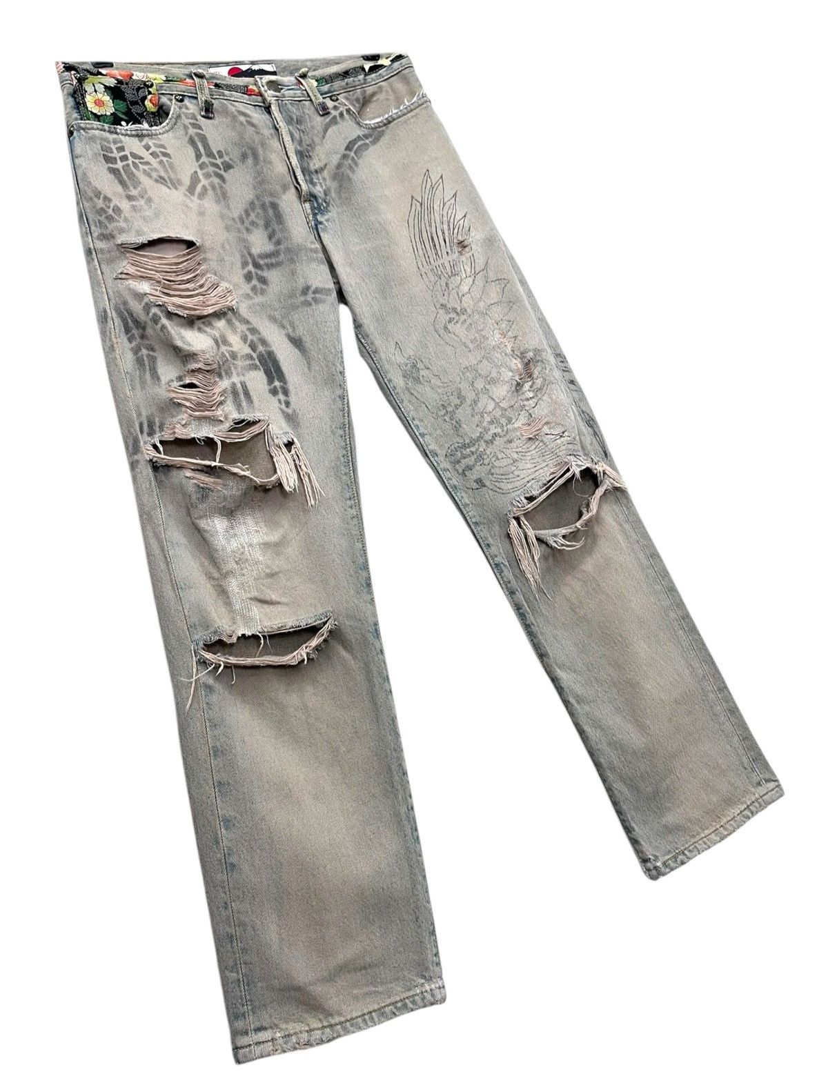 Hot Model Sex Designer Super Destroyed Ripped Blowout Mudmax Denim Size 30" / US 8 / IT 44 - 8 Thumbnail
