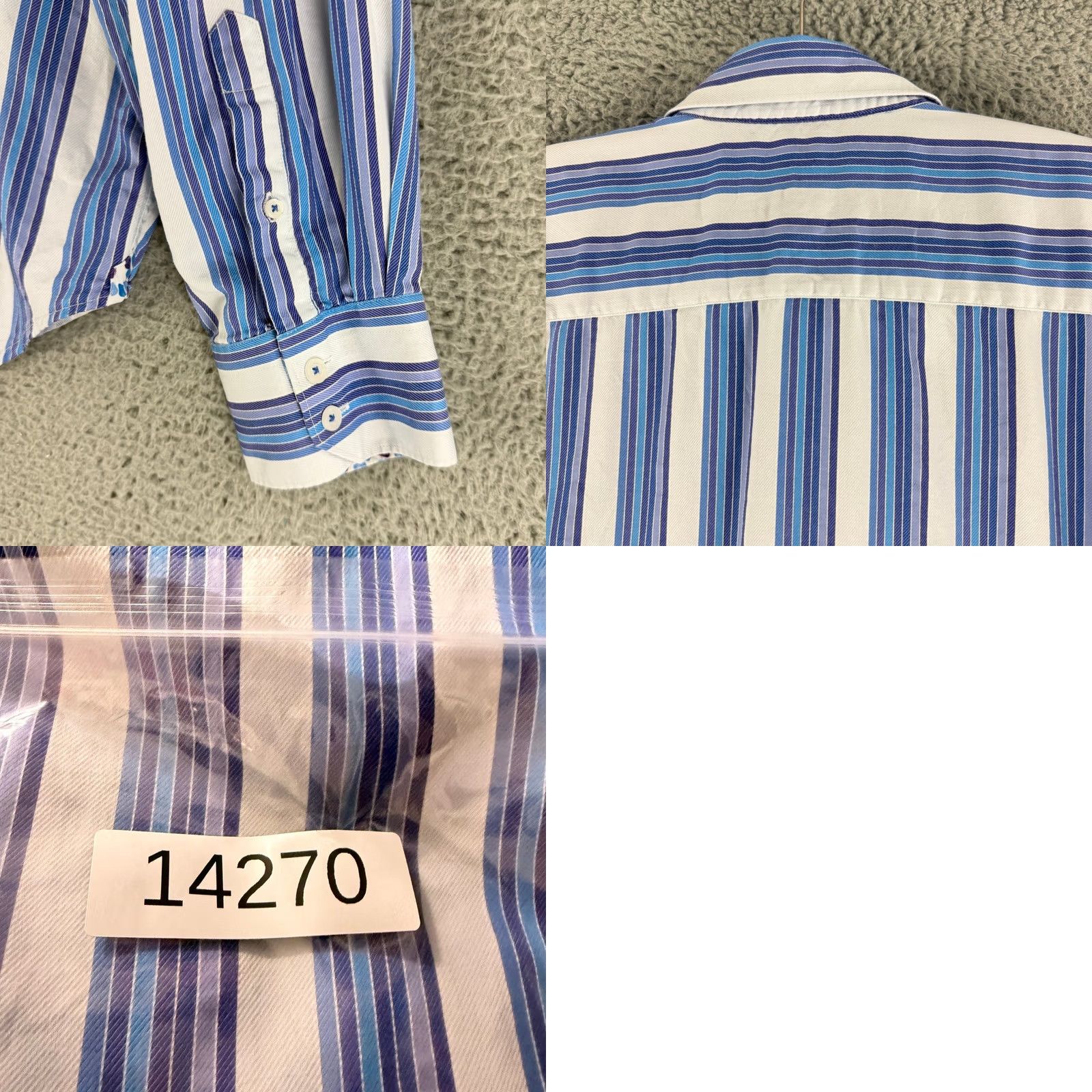 Robert Graham Robert Graham Shirt Mens 2XL Blue Striped Long Sleeve Button Down Cotton Classic Size US XXL / EU 58 / 5 - 9 Thumbnail