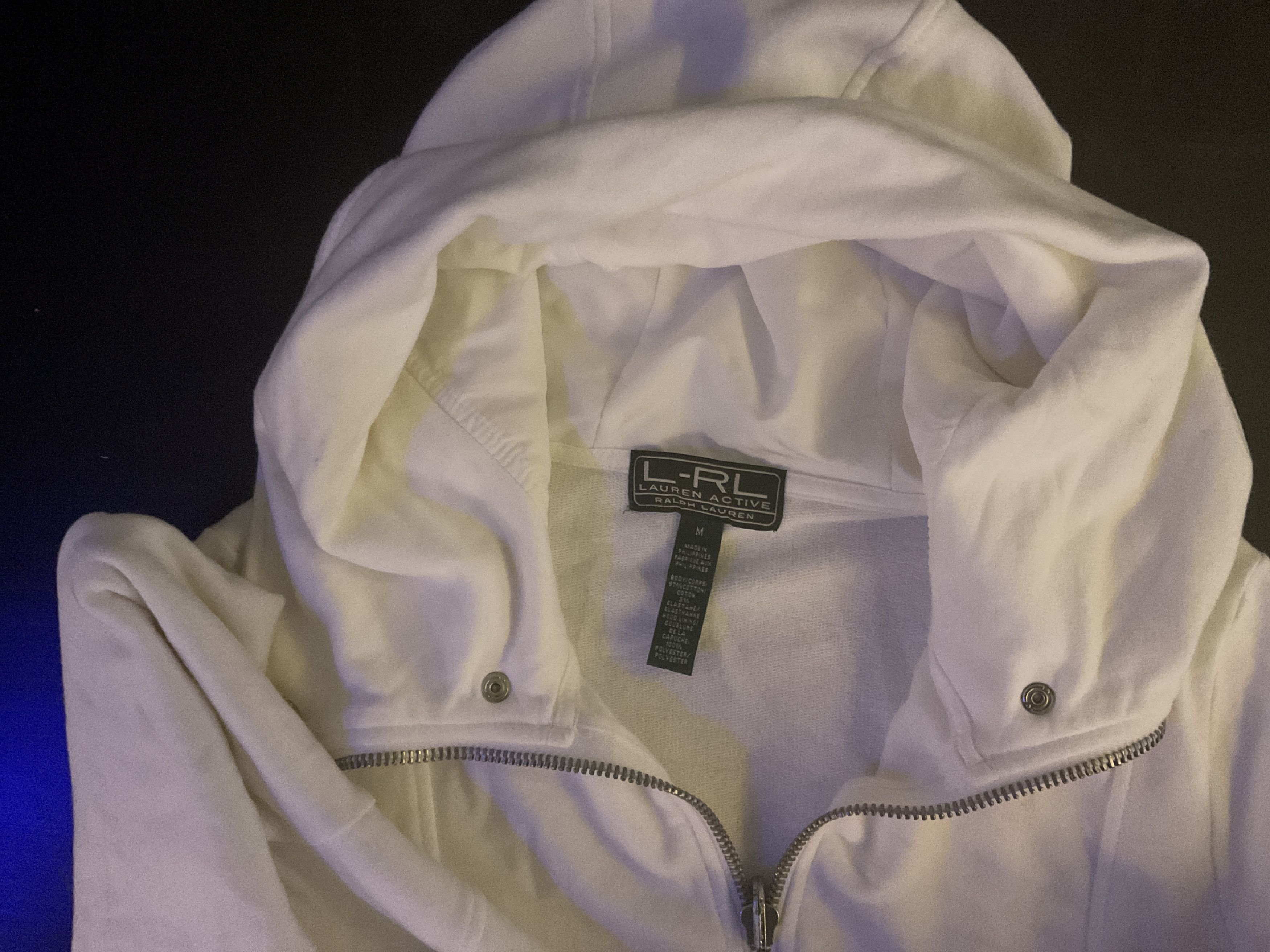 Lauren Ralph Lauren Lauren Ralph Lauren Active Zip-Up Hoodie – White (Size M) Size M / US 6-8 / IT 42-44 - 2 Thumbnail