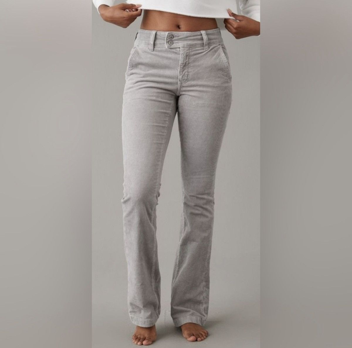 American Eagle Outfitters American eagle grey corduroy jeans Size 26" / US 2 / IT 38 - 1 Thumbnail