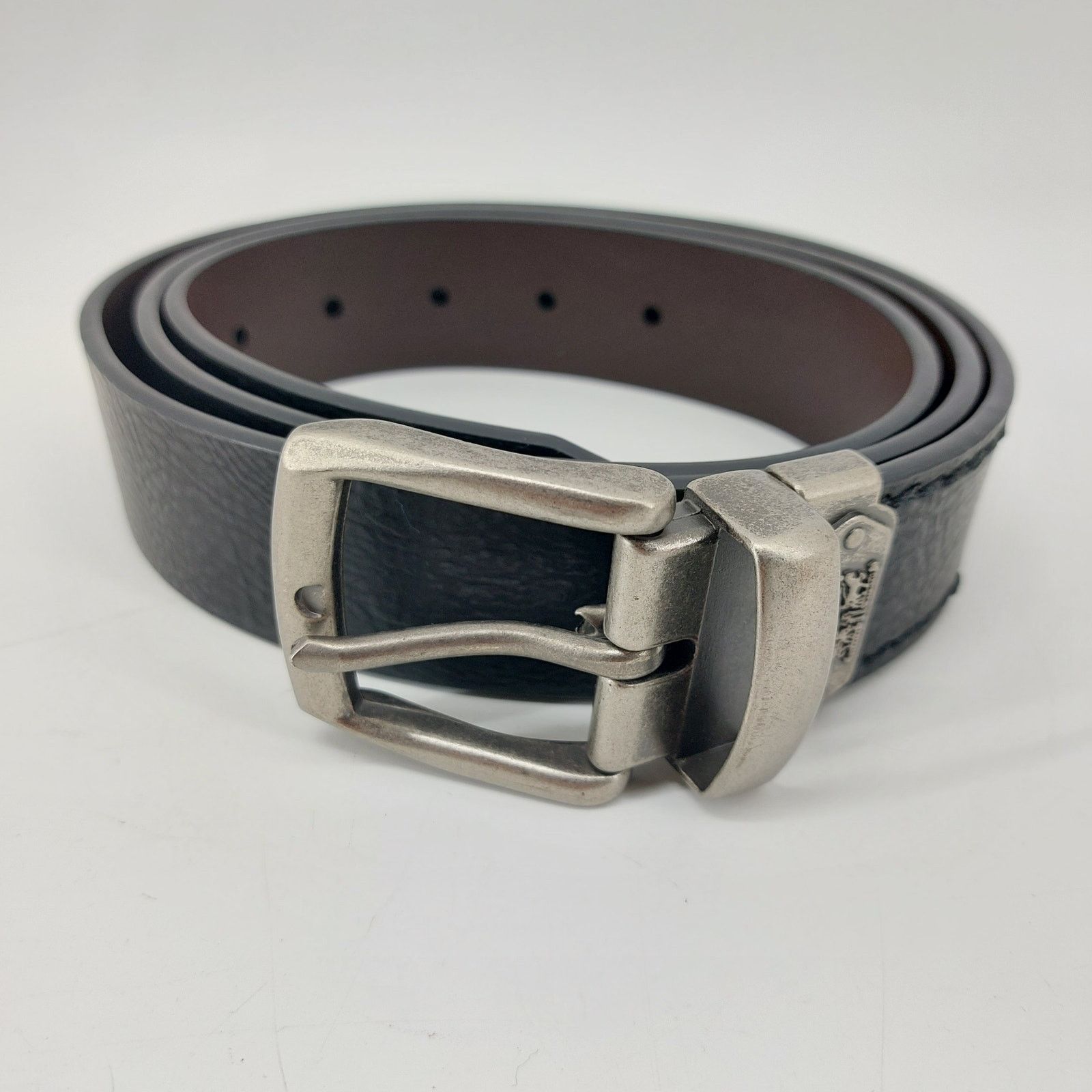Levi's Levis Belt Black Brown Silver Tone Buckle 42-44 XL Men's Size 42 - 14 Thumbnail