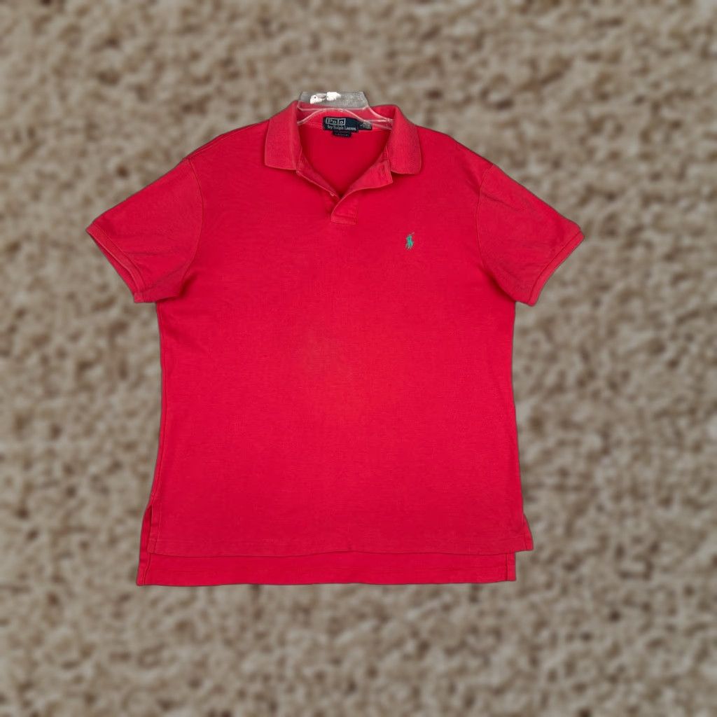 Ralph Lauren VINTAGE Ralph Lauren Polo Shirt Mens Large Pink 100% Cotton Custom Fit Golf Size US L / EU 52-54 / 3 - 1 Thumbnail