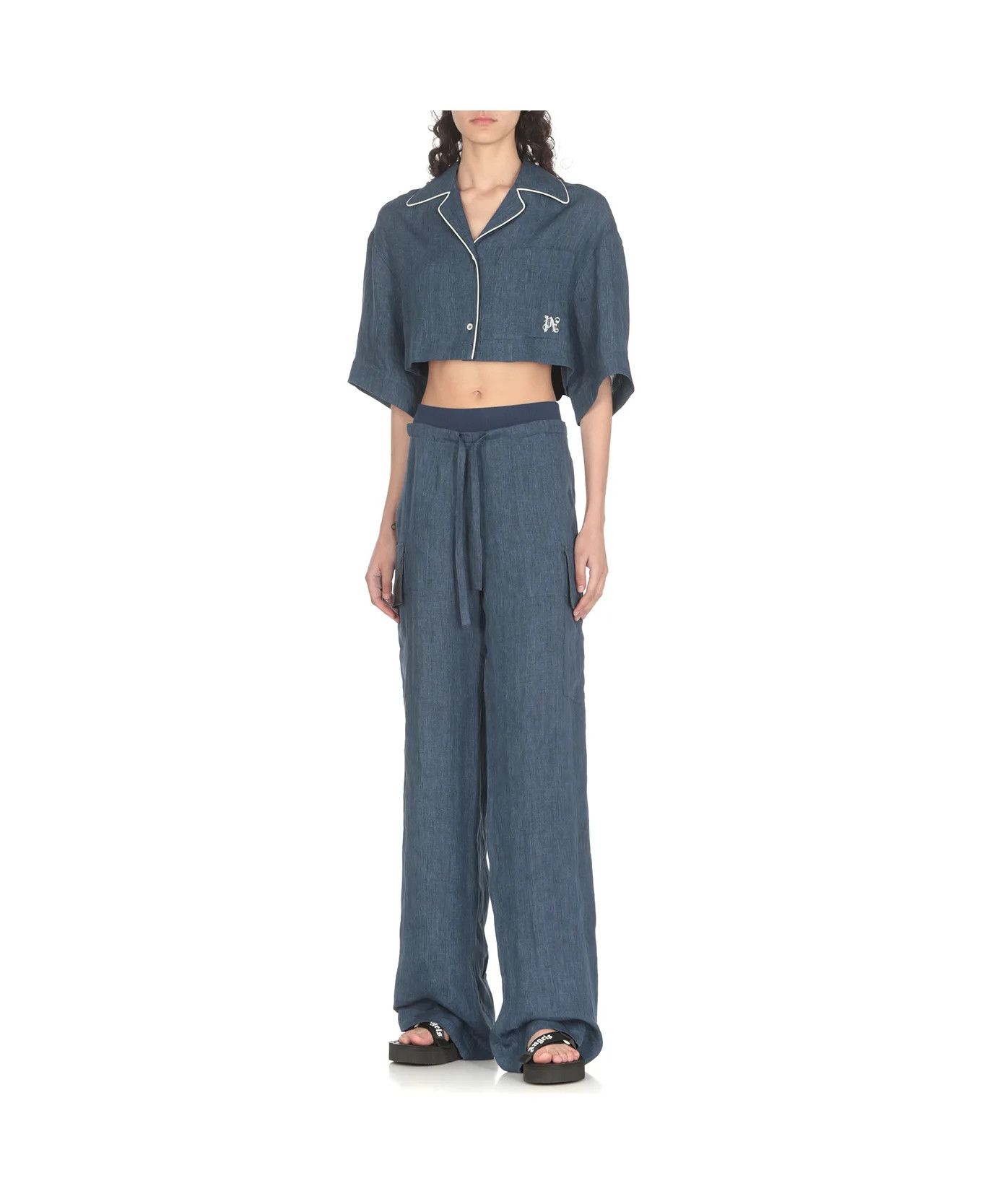 Palm Angels o1y1125 Cargo Sweatpant in Slate Blue Size 30" / US 8 / IT 44 - 3 Thumbnail