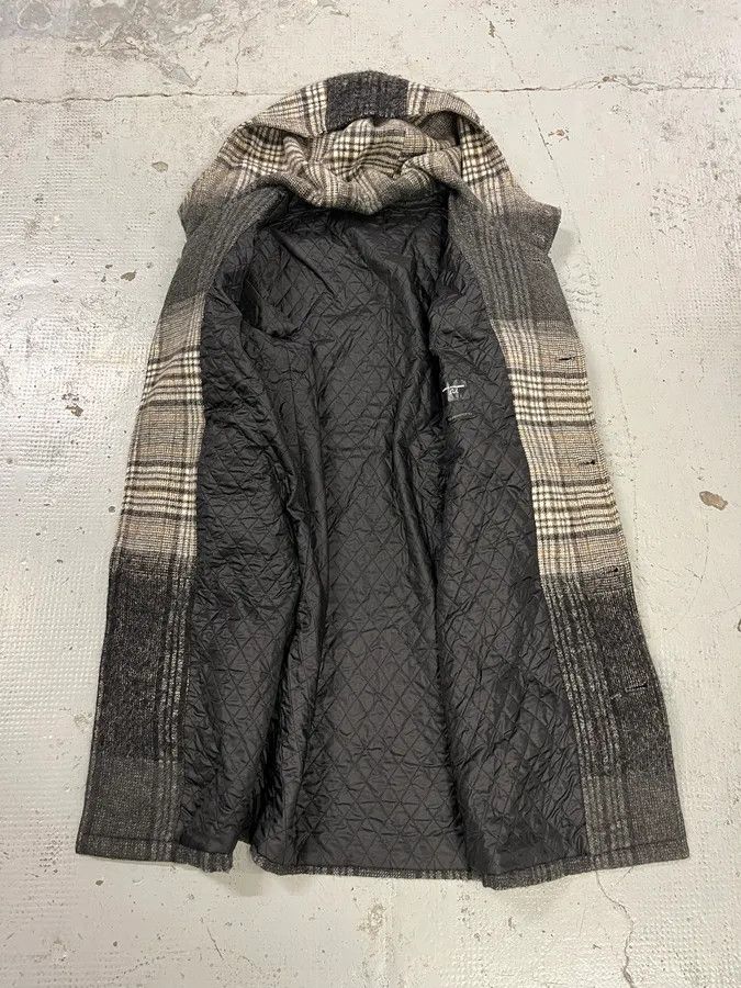 Daniele Alessandrini Daniele Alessandrini Tartan Gradient Grey Long Coat Size US M / EU 48-50 / 2 - 8 Thumbnail