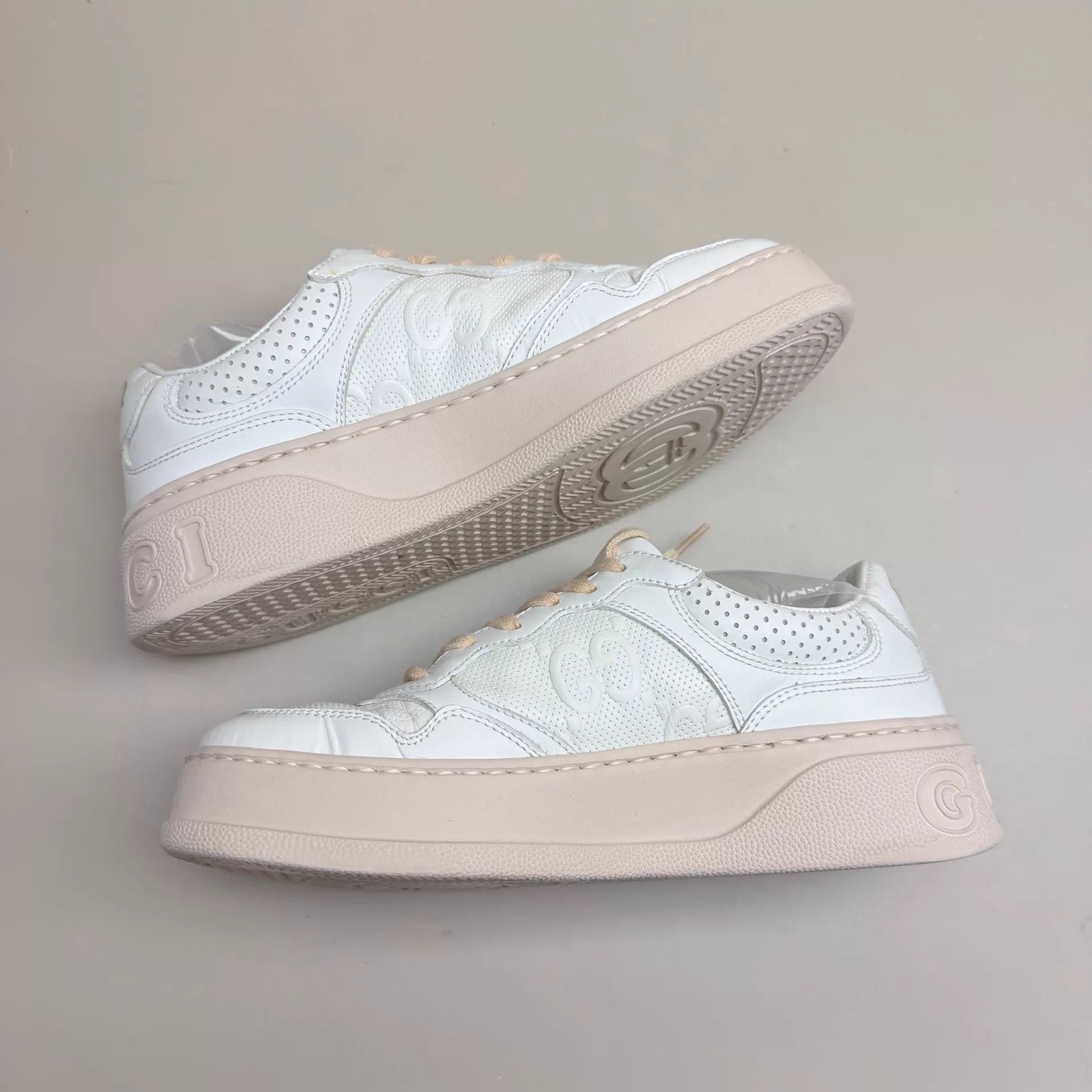 Gucci GUCCI Wmn's Wht/Pnk GG Print Cookies Sneakers 36EU 95mint Size US 5.5 / IT 35.5 - 5 Thumbnail