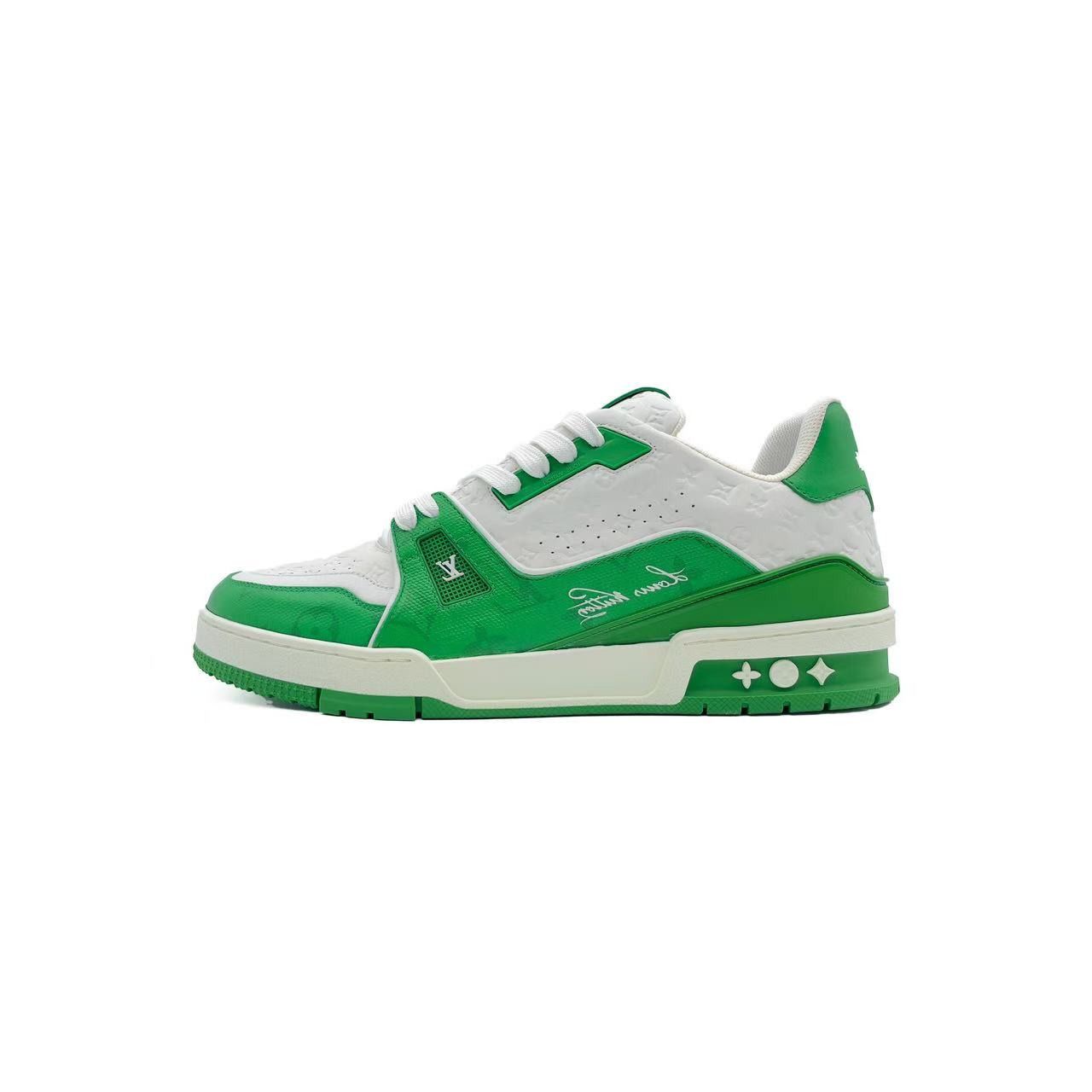 Louis Vuitton Louis Vuitton Trainer #54 Signature White & Green Sneakers Size US 9 / IT 39 - 1 Thumbnail