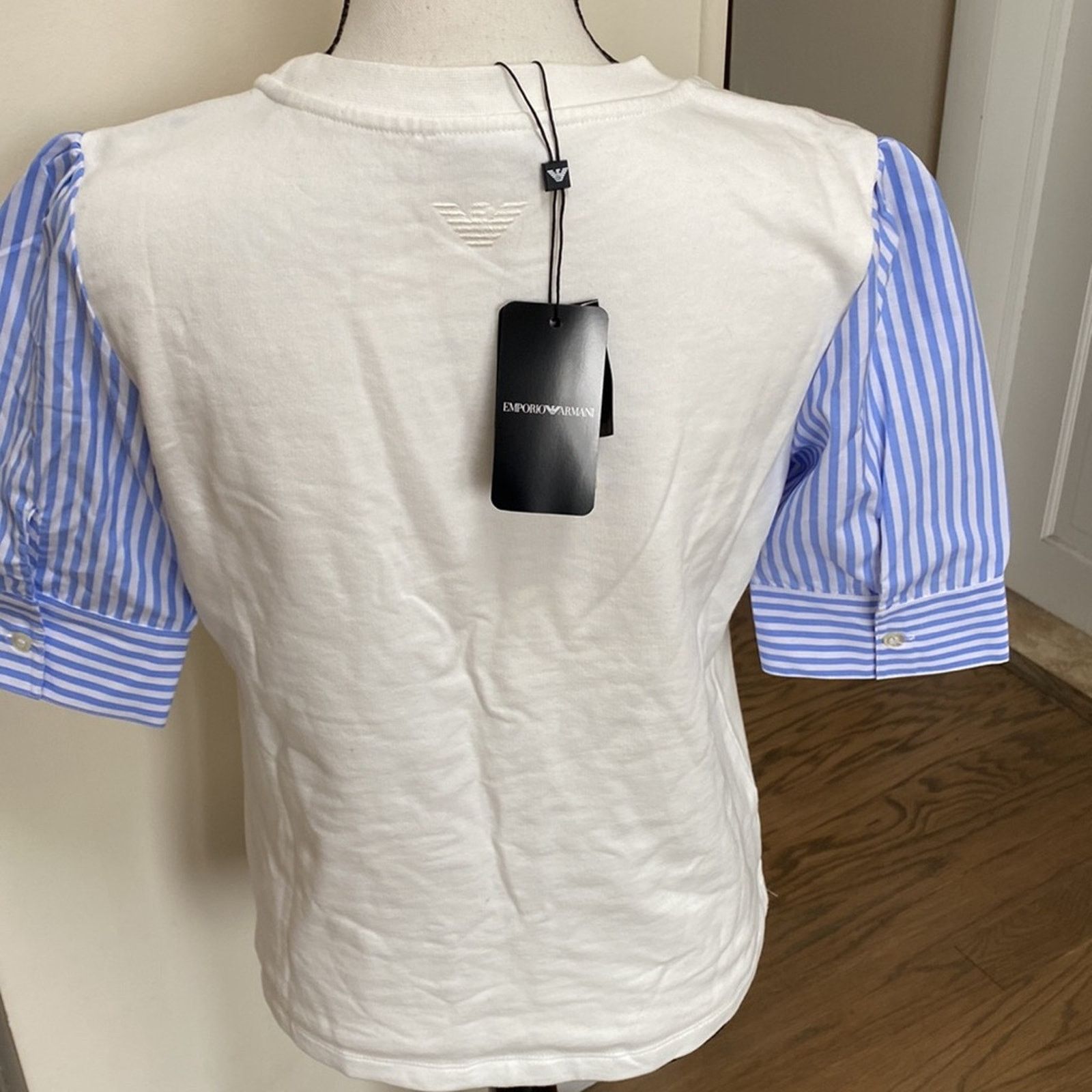 Emporio Armani Emporio Armani Mixed Media Sweatshirt NWT Size S / US 4 / IT 40 - 7 Thumbnail