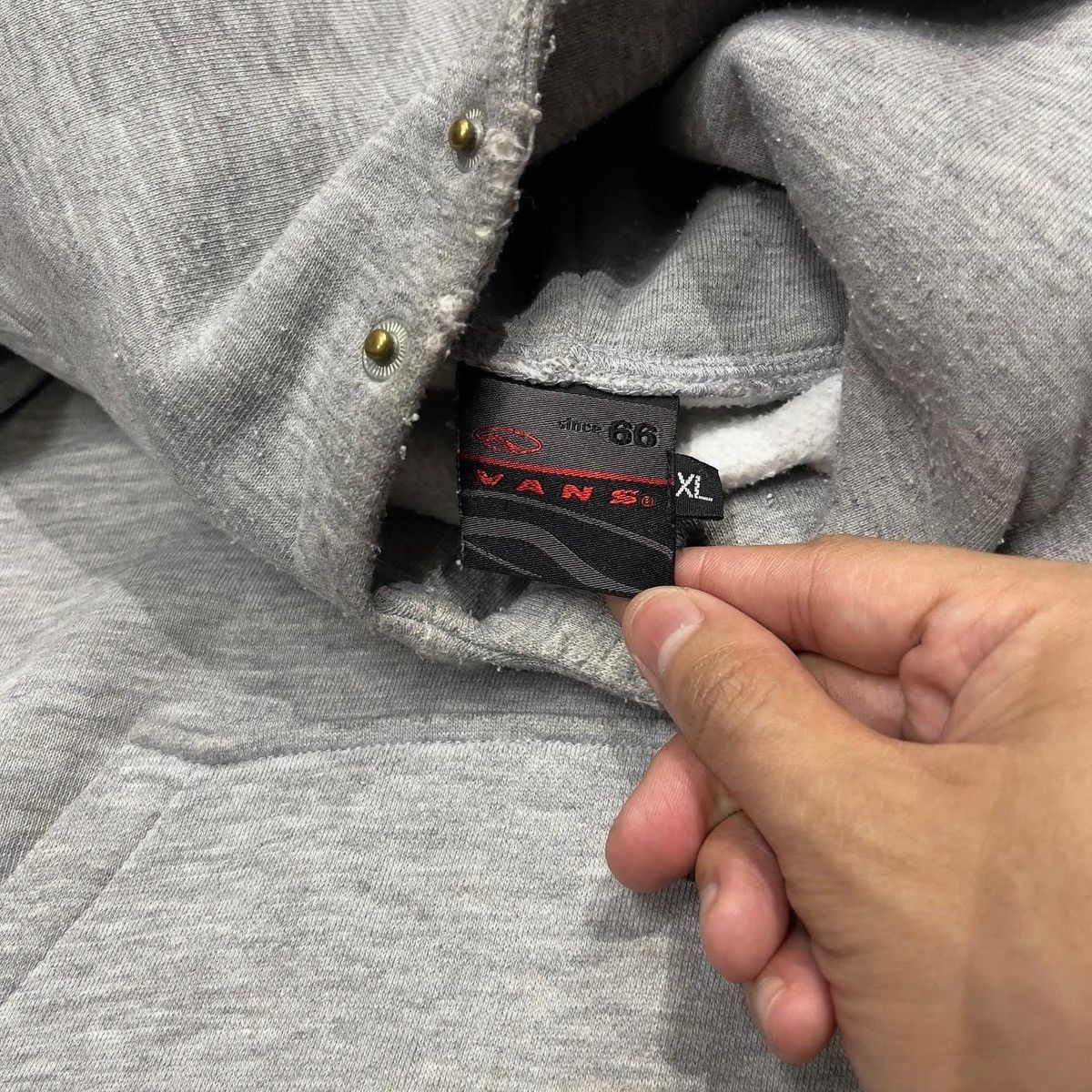 Vans Vintage Vans Og logo Gray Hoodie Size US XL / EU 56 / 4 - 3 Thumbnail