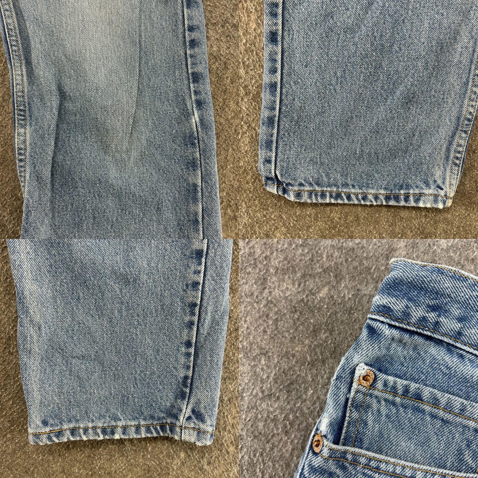 Levi's VINTAGE Levi's 505 Jeans Mens 32x32 Blue Regular Fit Straight Leg Distressed Light Wash denim 100% Cotton 5-Pocket Belt Loops Mod ern Mens Size US 32 / EU 48 - 8 Thumbnail
