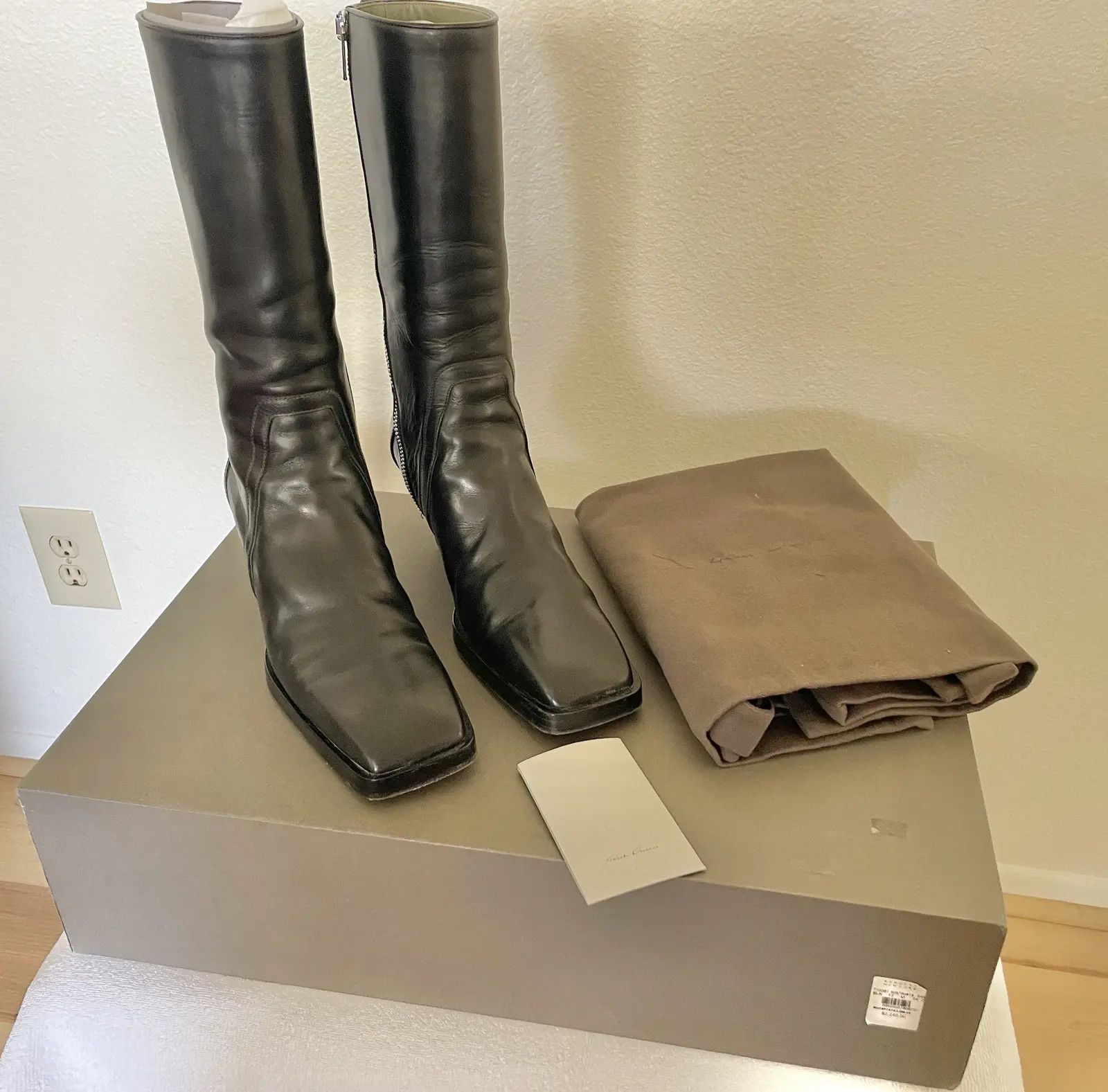 Rick Owens Rick Owens “Silver” Boots - Black / Clear Heel | Grailed
