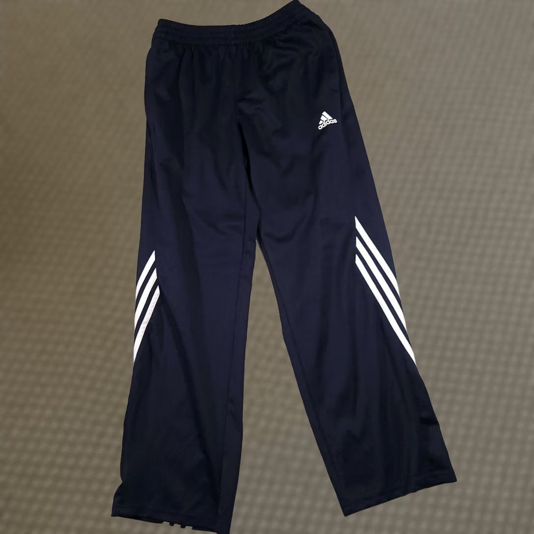 Adidas Adidas Sweatpants Mens Small Blue White 3 Stripe Active Warmup Pants Straight Size US 29 - 1 Thumbnail
