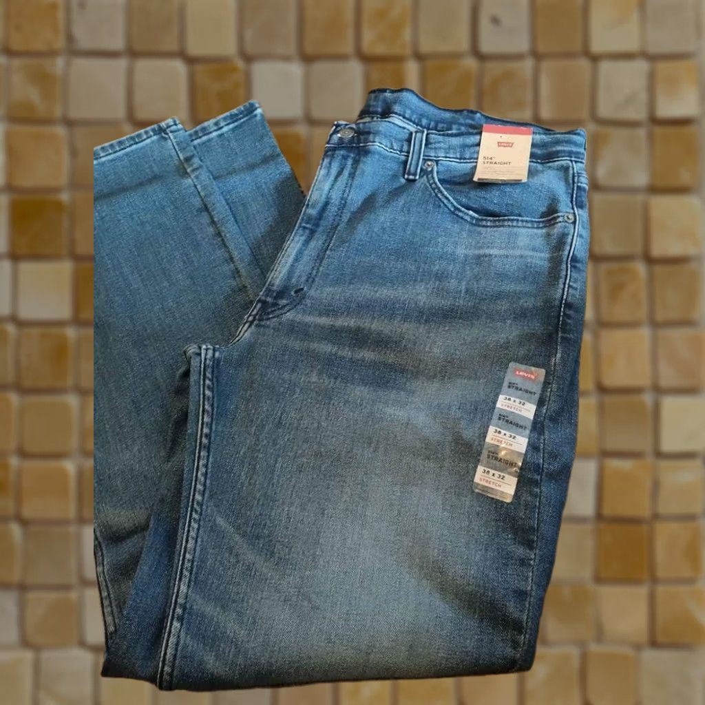 Levi's New Mens Levi's 514 Jeans Blue Size 38 Regular Fit Straight Denim 005141285 X 34 Mens Size US 38 / EU 54 - 1 Preview