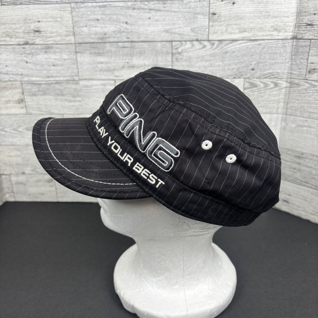 PING PING play your best stitched logo black pinstripe golf hat Size ONE SIZE - 2 Thumbnail