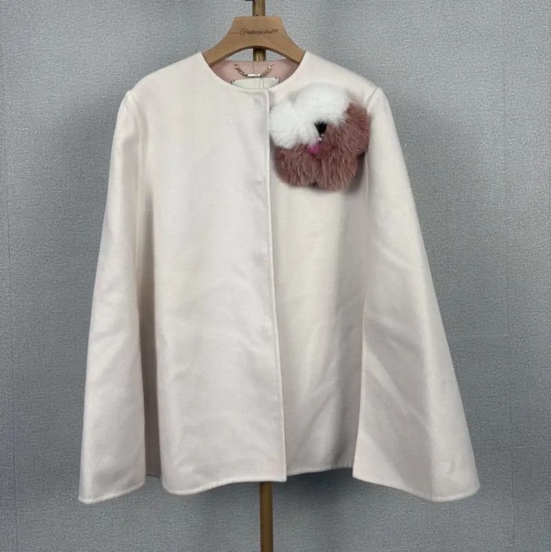 Fendi Fendi White Wool Ladies Jacket with Detail 0089 Size L / US 10 / IT 46 - 1 Thumbnail